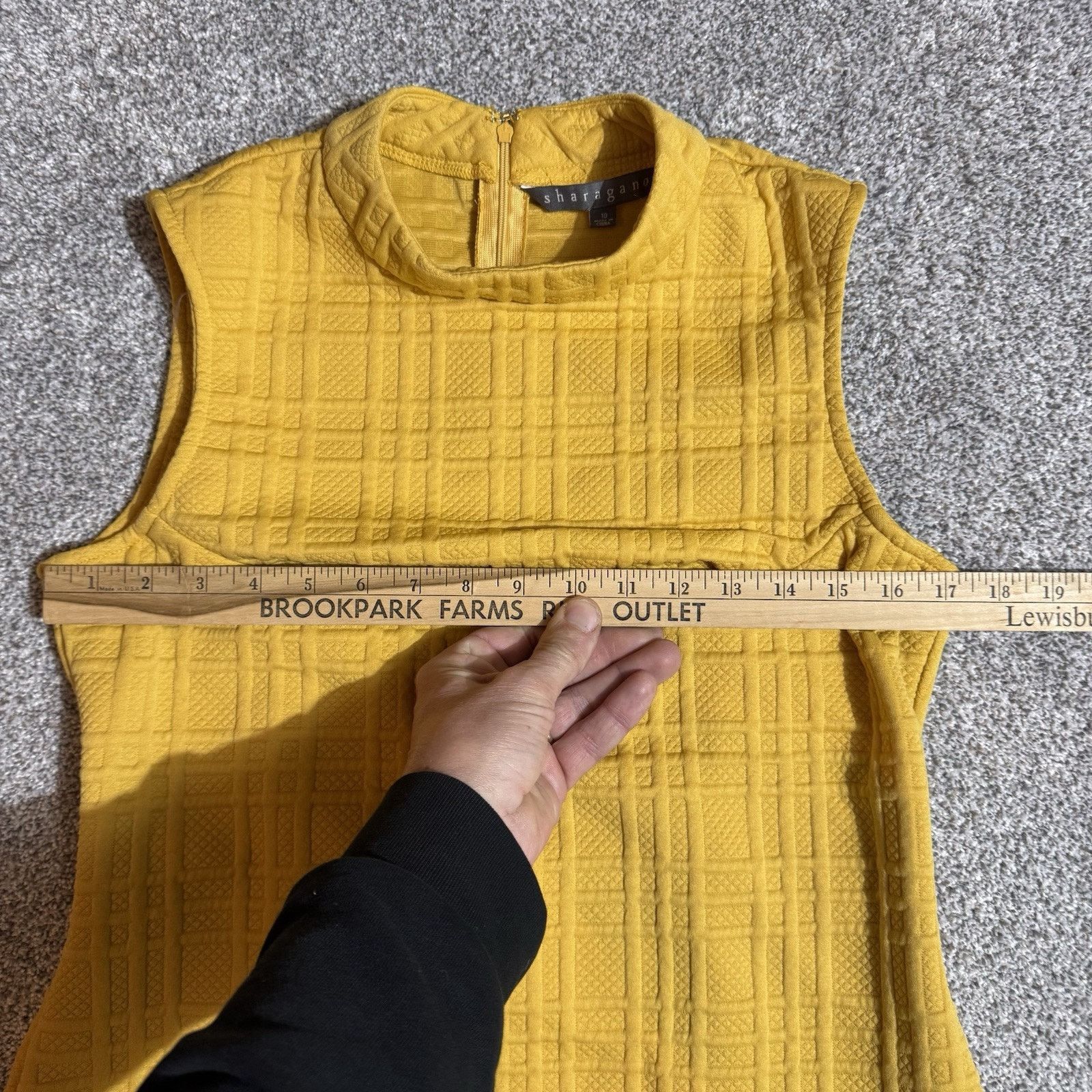 Other Sharagano Sheath Dress 10 Chic Mod Textured 60s Retro Golden Size L / US 10 / IT 46 - 2 Thumbnail