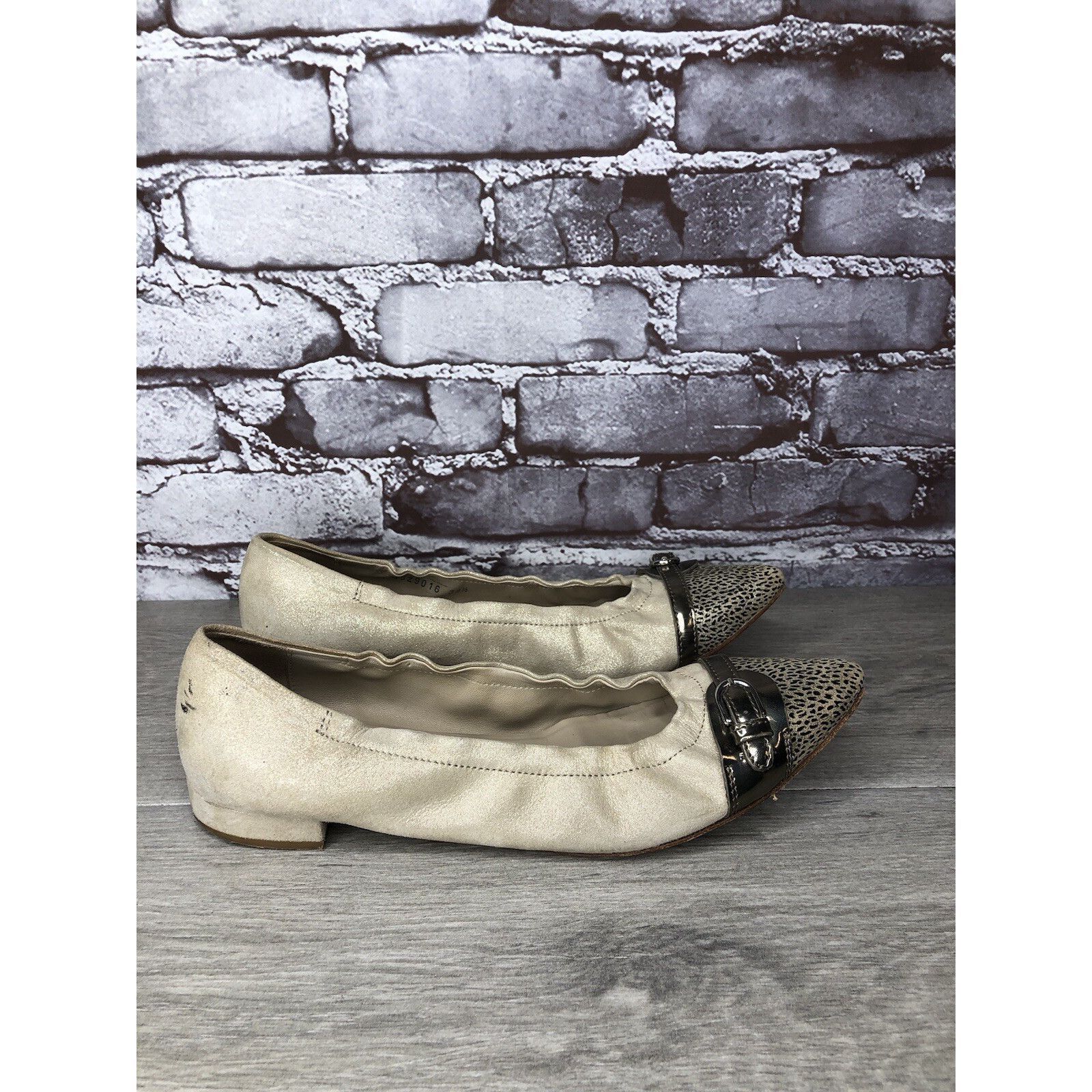 Other Attilio Giusti Leombruni Beige Leather Snake Pointed Cap Toe Size US 9 / IT 39 - 3 Thumbnail