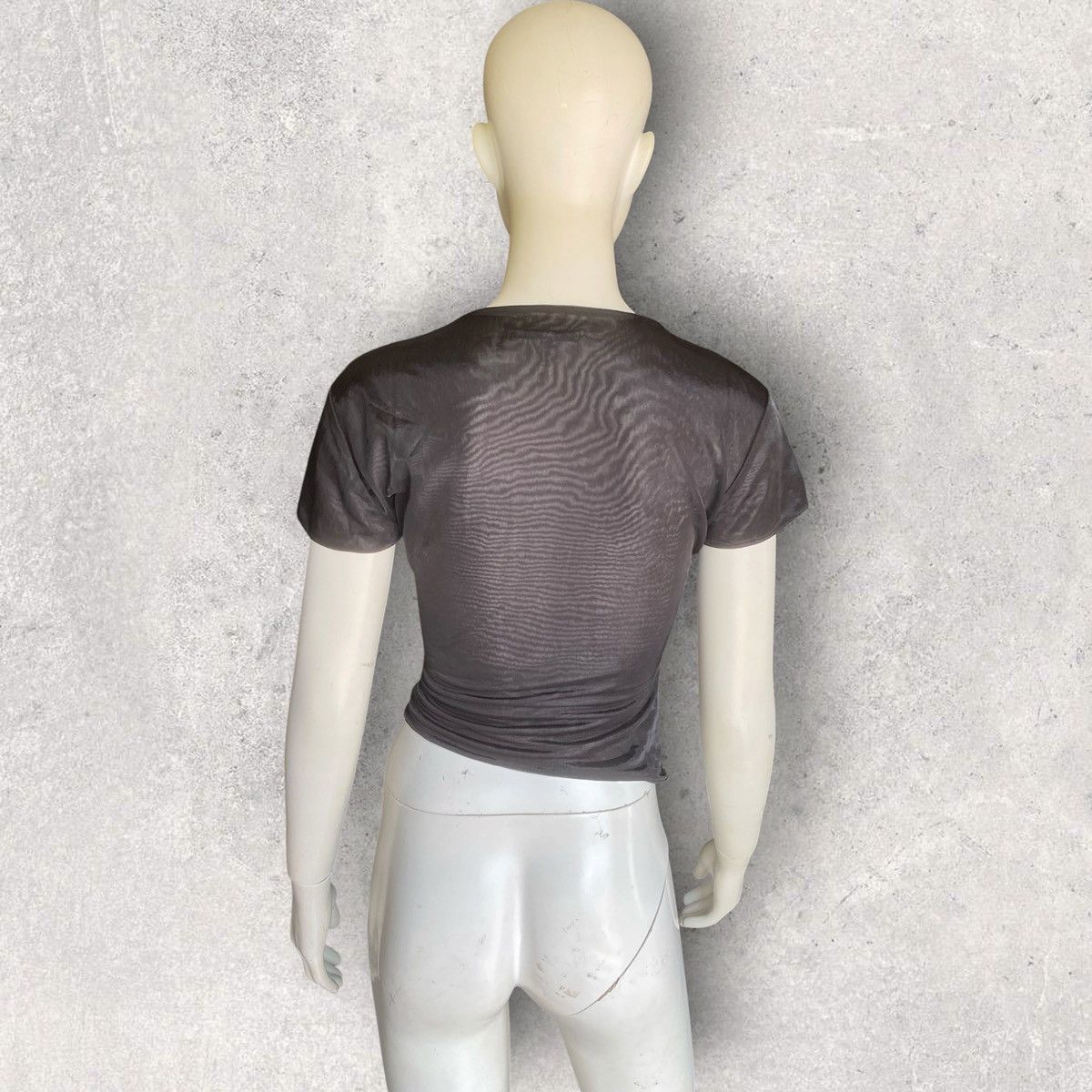 Helmut Lang Archive 1992 Twisted Gathered Layer Sheer Top Size M / US 6-8 / IT 42-44 - 6 Thumbnail