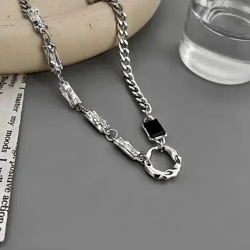 Other Retro punk necklace ring chain rock gothic style Size ONE SIZE - 3 Thumbnail