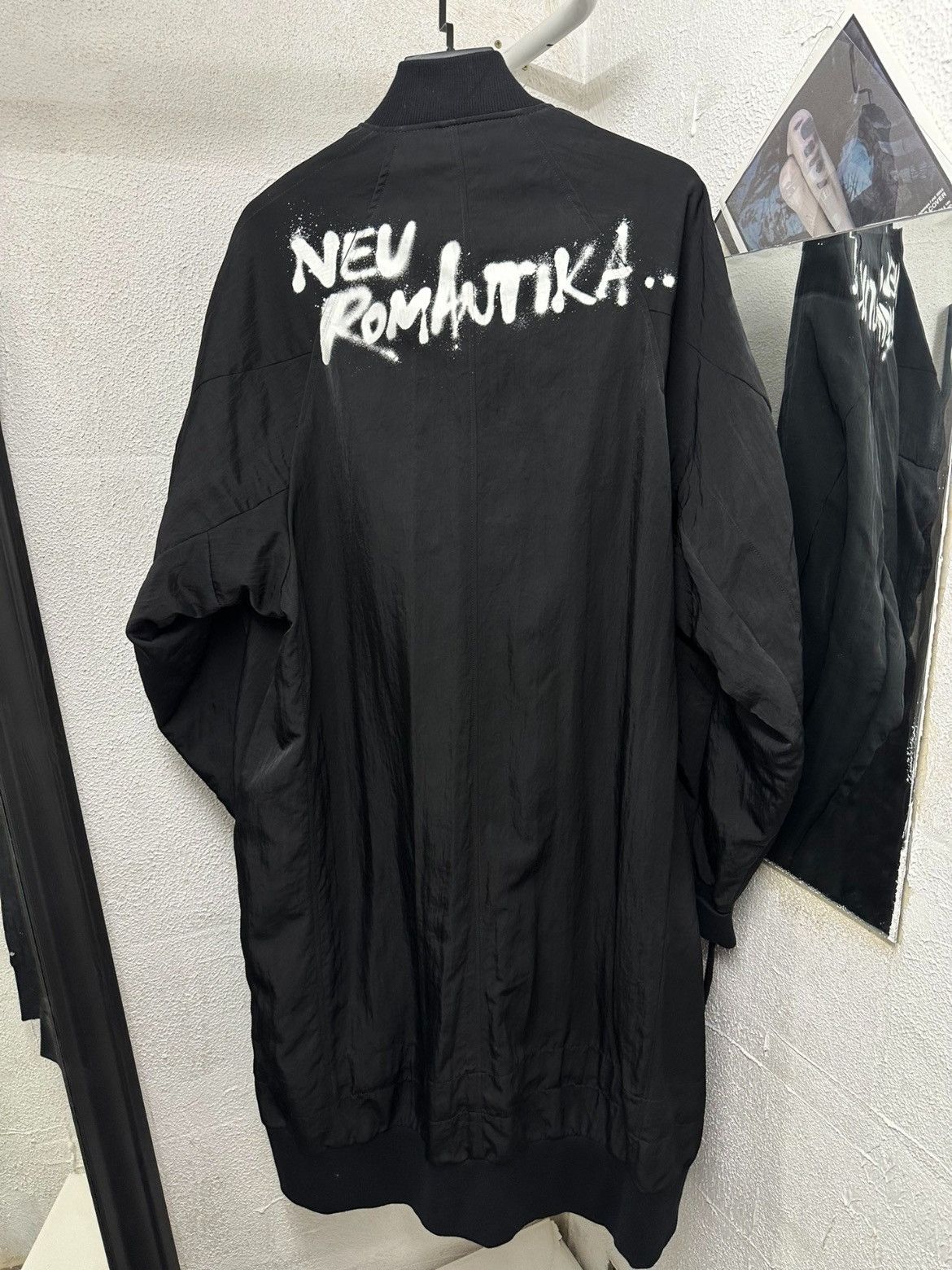 image of Julius Fw17 Extra Long Bomber in Black, Men's (Size Large)