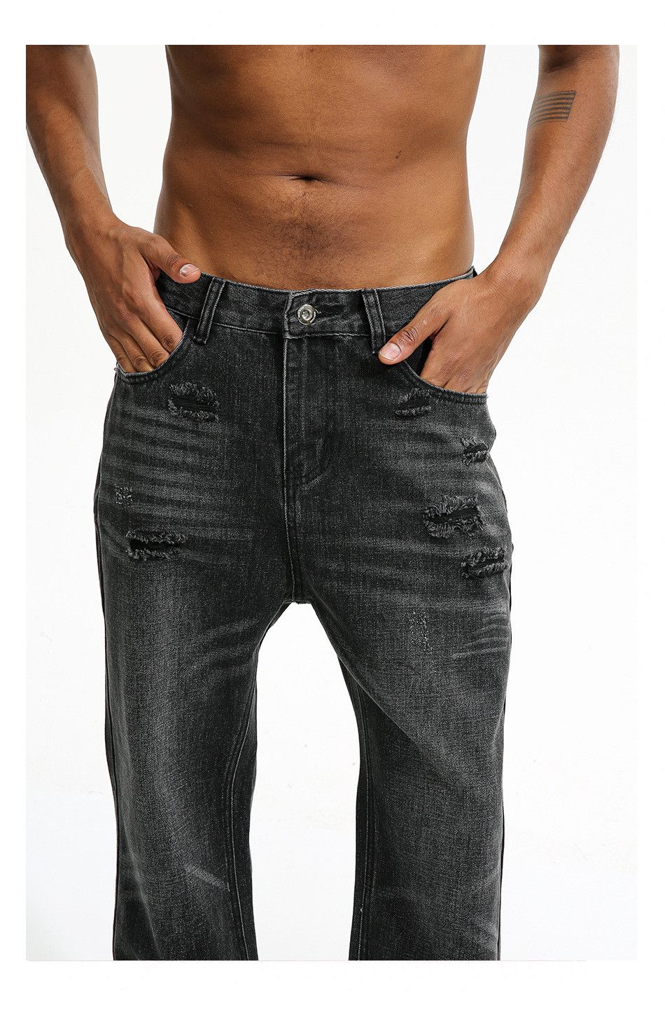 punk washed faded yuppie damaged flared jeans