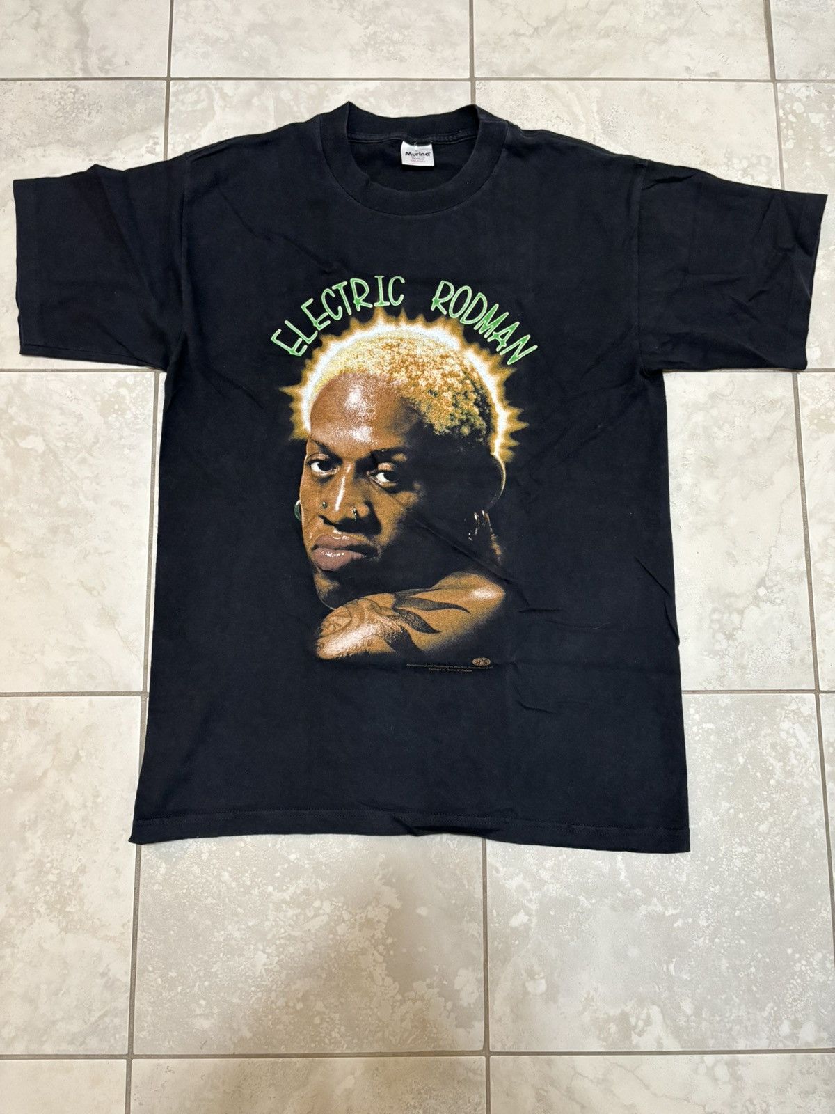 Vintage rare vintage 90s Dennis Rodman Electric basketball tee Size US L / EU 52-54 / 3 - 1 Thumbnail
