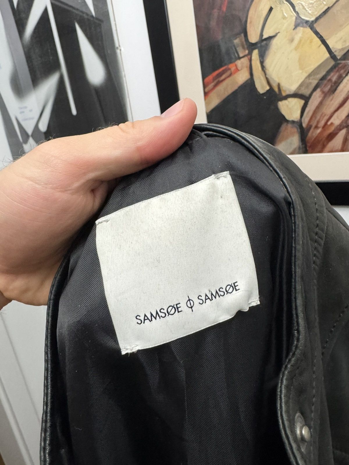 Samsoe Samsoe Samsoe Samsoe Krede Black Genuine Leather Slim Jacket Rock Size US S / EU 44-46 / 1 - 4 Thumbnail