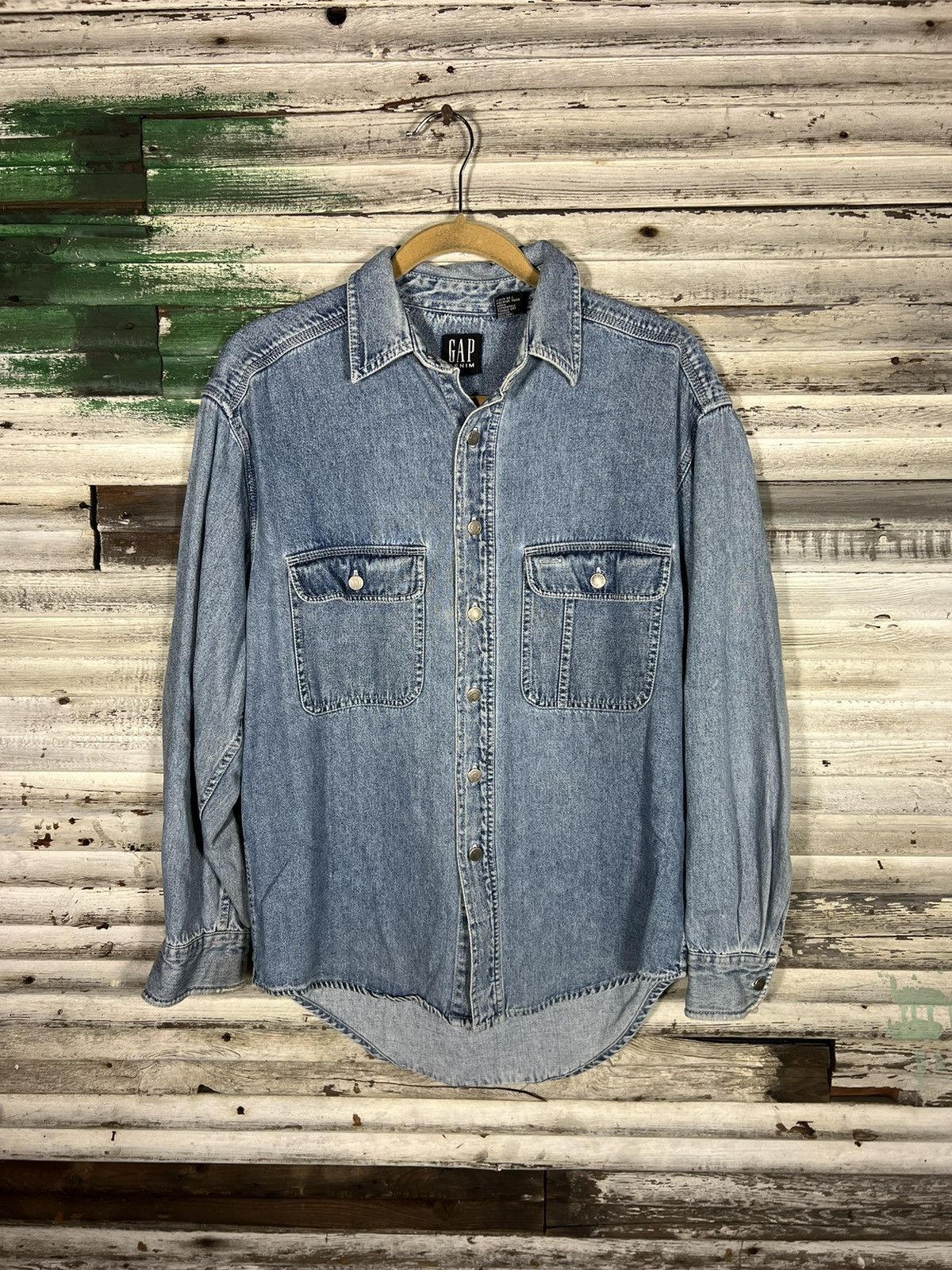 Gap × Vintage Vintage GAP Denim Shirt Size US S / EU 44-46 / 1 - 1 Thumbnail