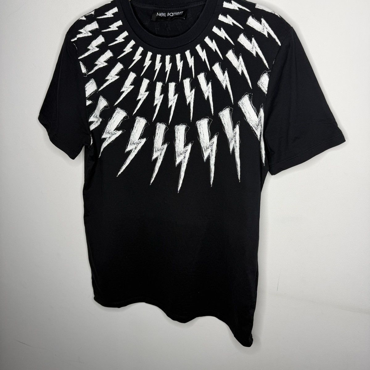 Neil Barrett RRP $246 Neil Barrett Fairisle Thunderbolt T-Shirt Size M Size US M / EU 48-50 / 2 - 2 Thumbnail