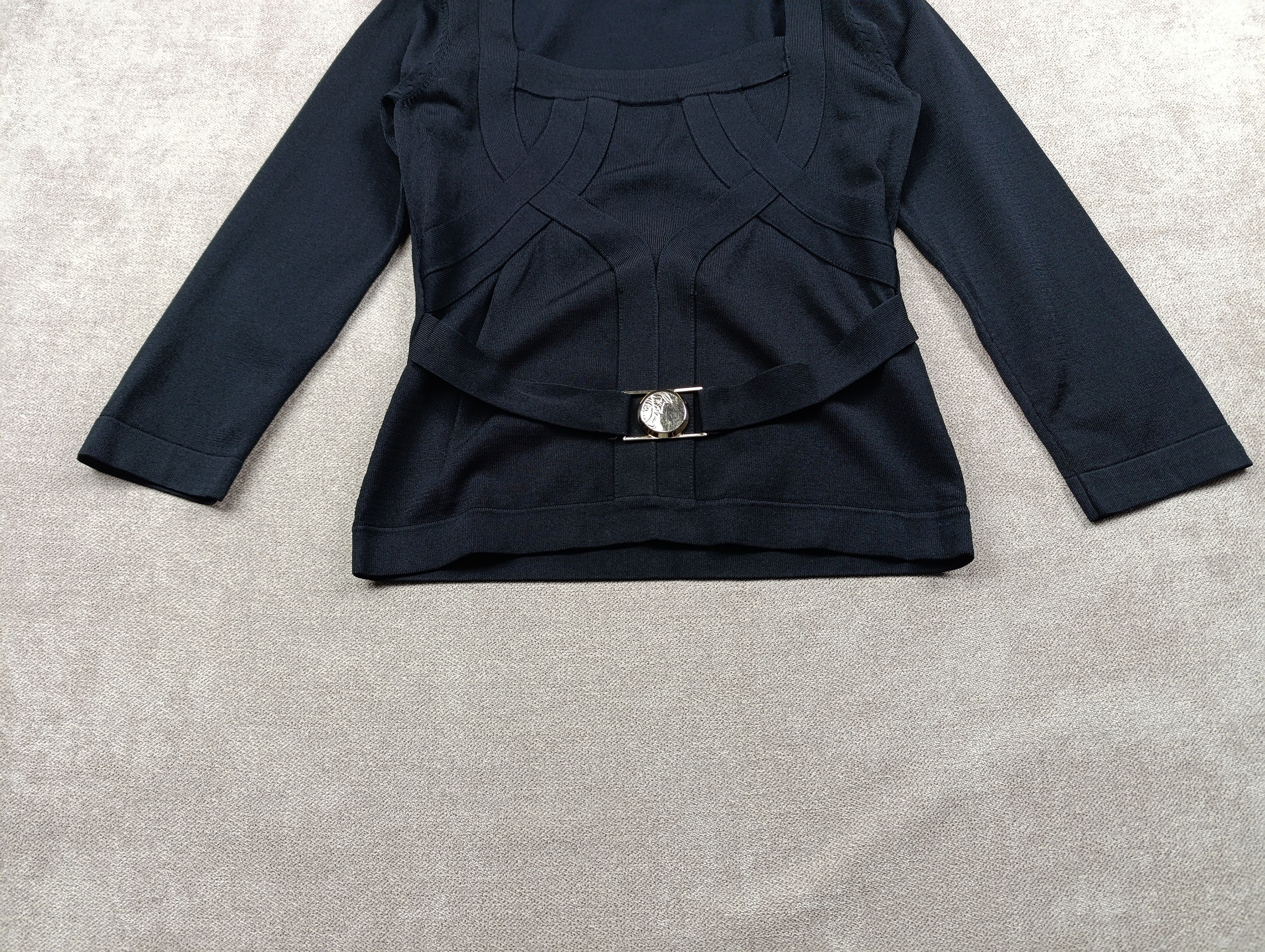 Versace VERSACE GIANNI WOMEN'S BLACK BLOUSE SWEATER Size XL / US 12-14 / IT 48-50 - 3 Thumbnail
