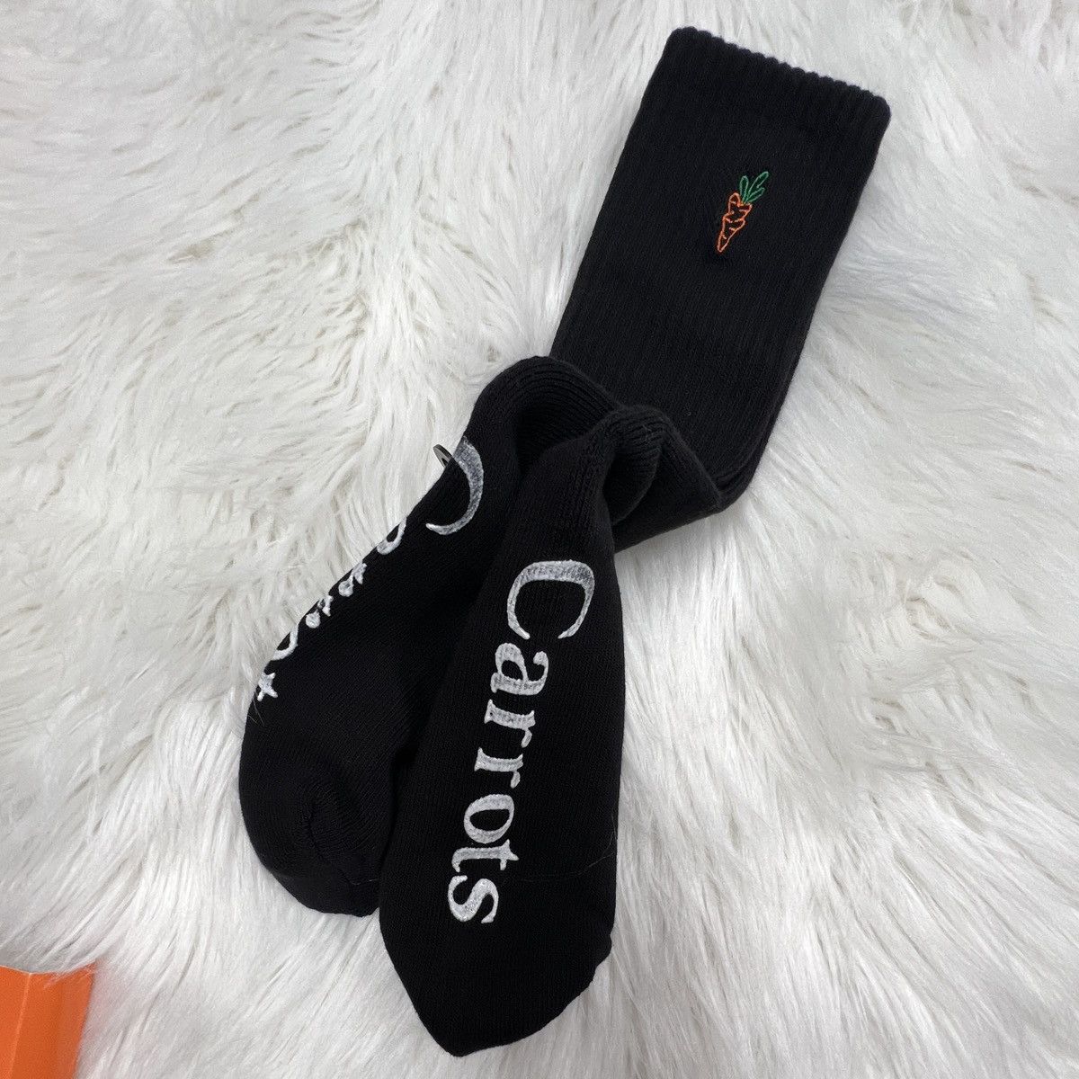 Carrots by Anwar Carrots Anwar CARROTS Signature Crew Socks - Embroidered Black Size ONE SIZE - 4 Thumbnail