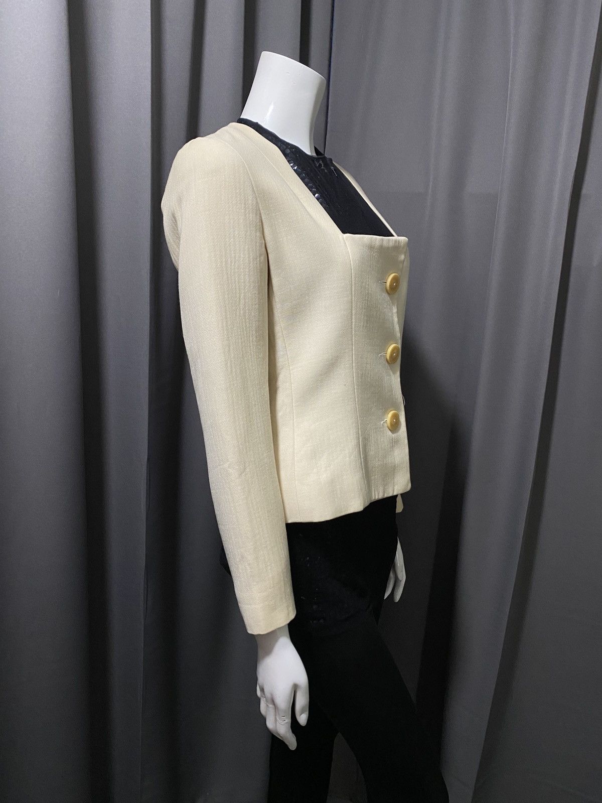 Balenciaga A/W 1992 Archive Balenciaga Ledix Rectangle Neck Jacket Size S / US 4 / IT 40 - 2 Thumbnail