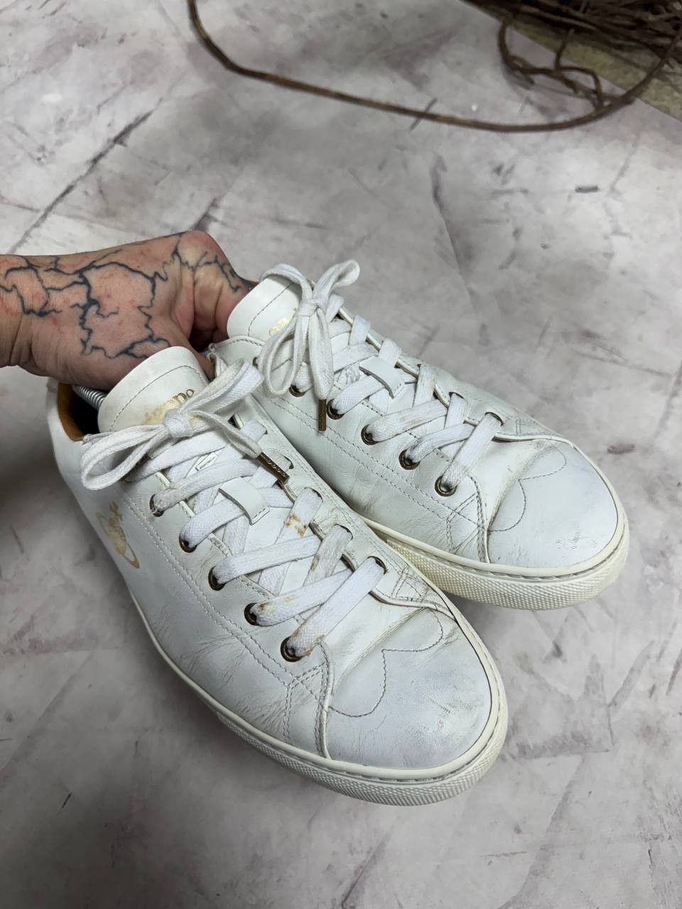 Vivienne Westwood Vivienne westwood Orb logo Leather Sneakers Size US 11 / EU 44 - 2 Thumbnail