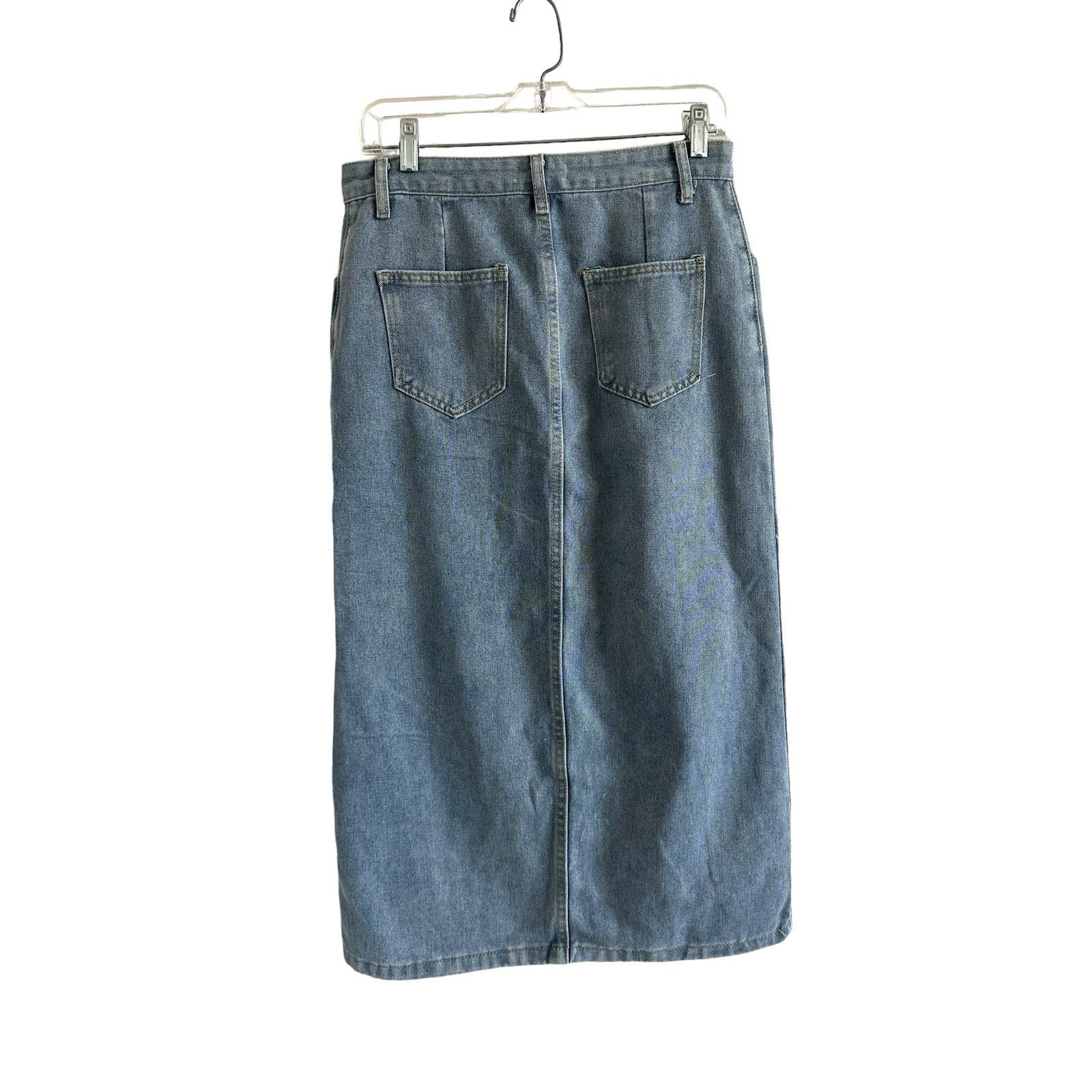 Other Light Blue Wash Slit Denim Pocket Cotton Blend Midi Skirt Size 30" / US 8 / IT 44 - 6 Thumbnail