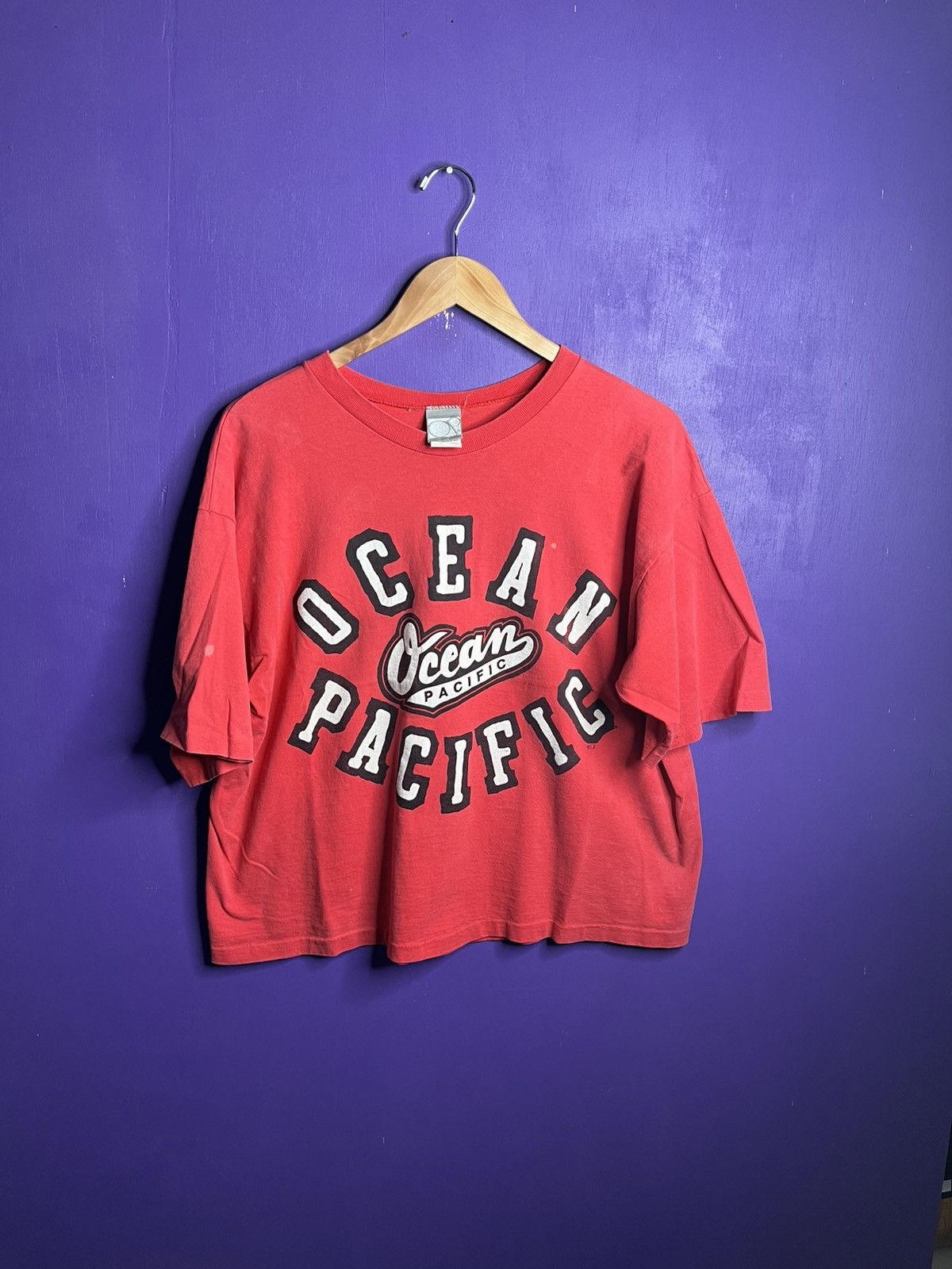 Ocean Pacific × Vintage Vintage 90s Ocean pacific cropped big logo t-shirt Size US L / EU 52-54 / 3 - 1 Thumbnail