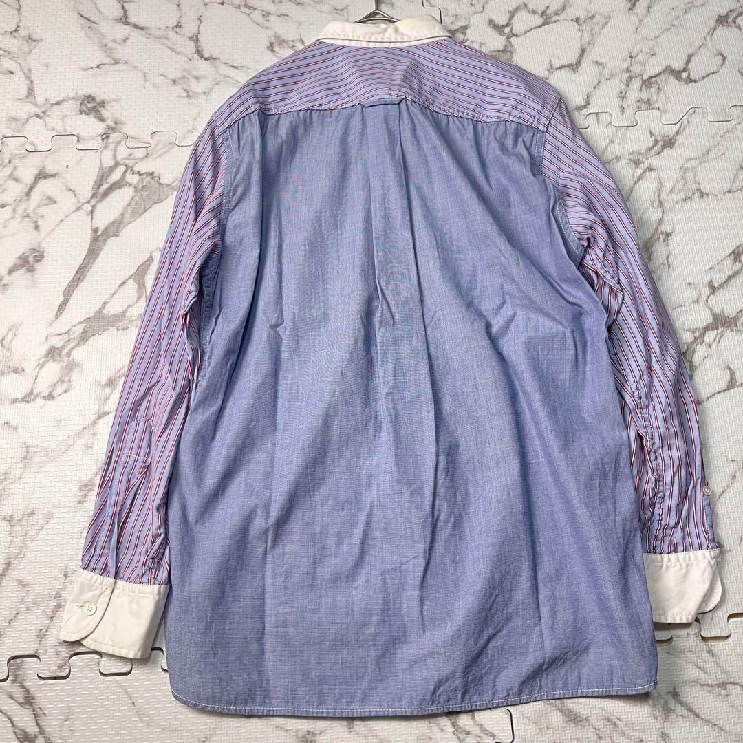 Comme des Garcons Homme COMME des GARÇONS HOMME Striped Long Sleeve Shirt Blue M Size US M / EU 48-50 / 2 - 2 Thumbnail