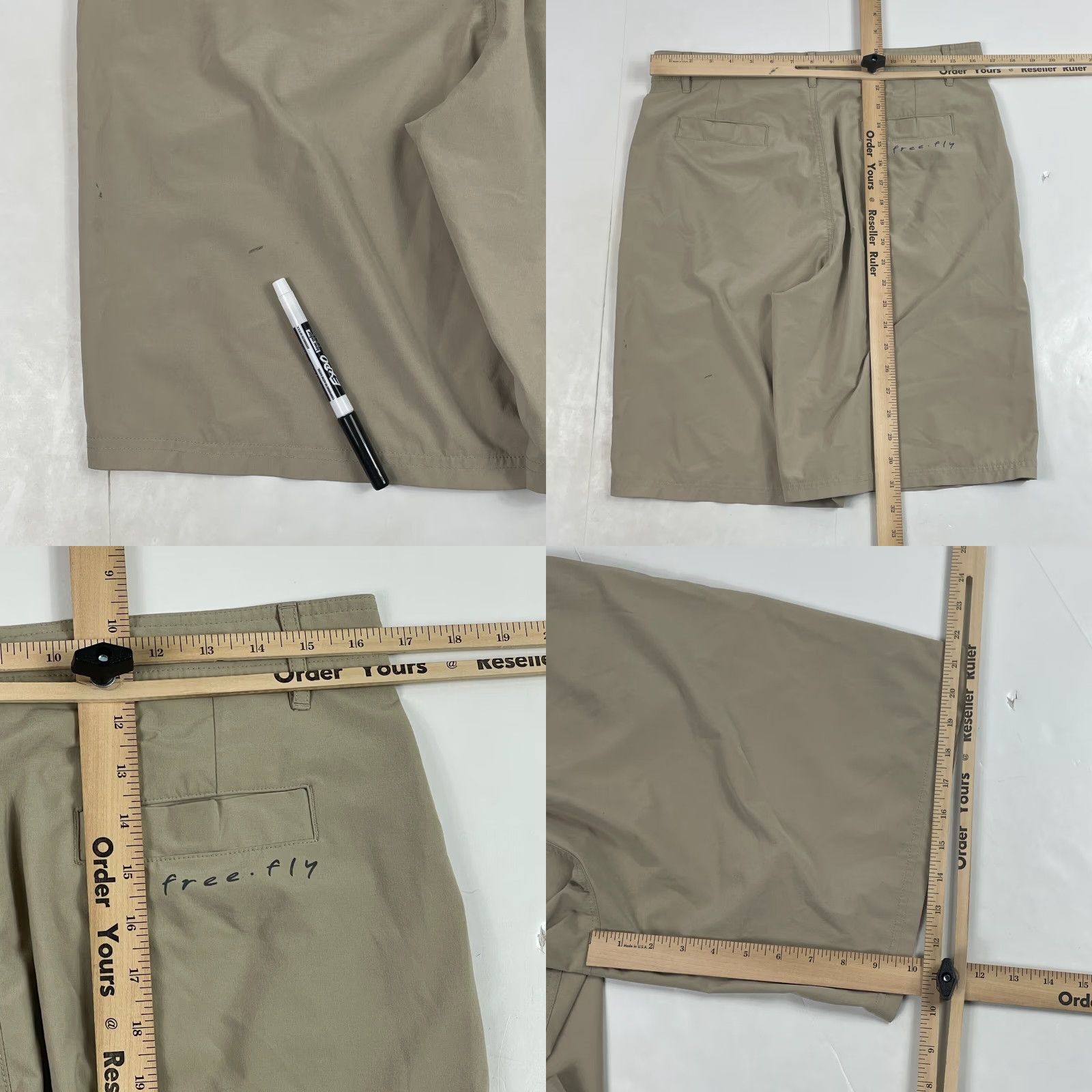 Vintage Free Fly Shorts Men 32 x 10 Beige Athletic Pockets Moisture Wicking Stretch Athletic Activewear Beach Hiking Gym Spring Summer Wear Mens Size US 32 / EU 48 - 8 Thumbnail
