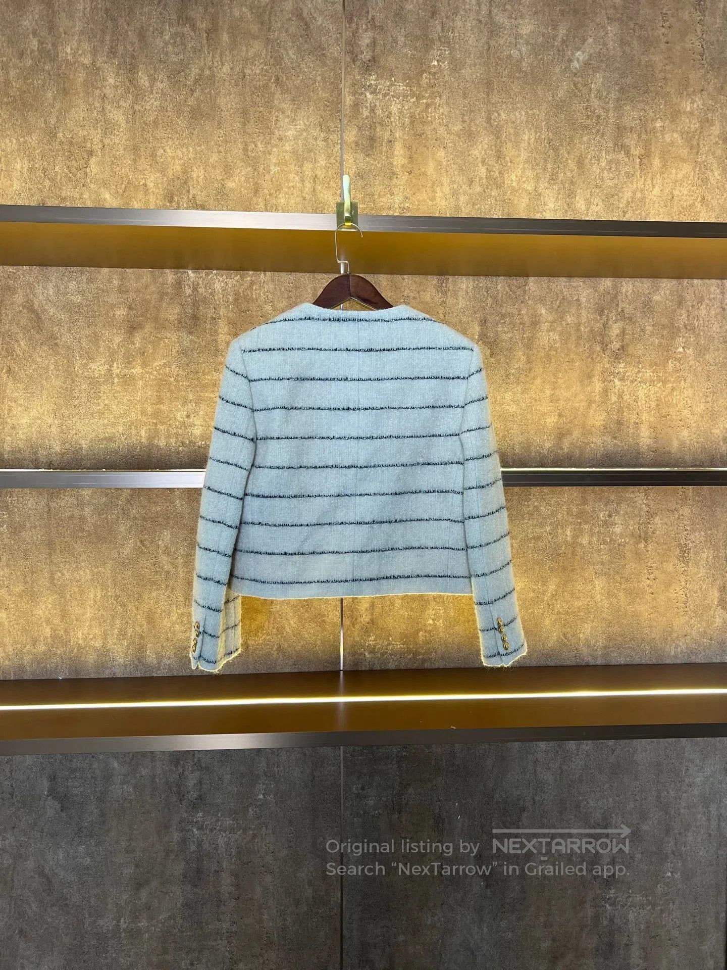 Celine Celine Striped Gold Button Wool Jacket. Size S / US 4 / IT 40 - 2 Thumbnail