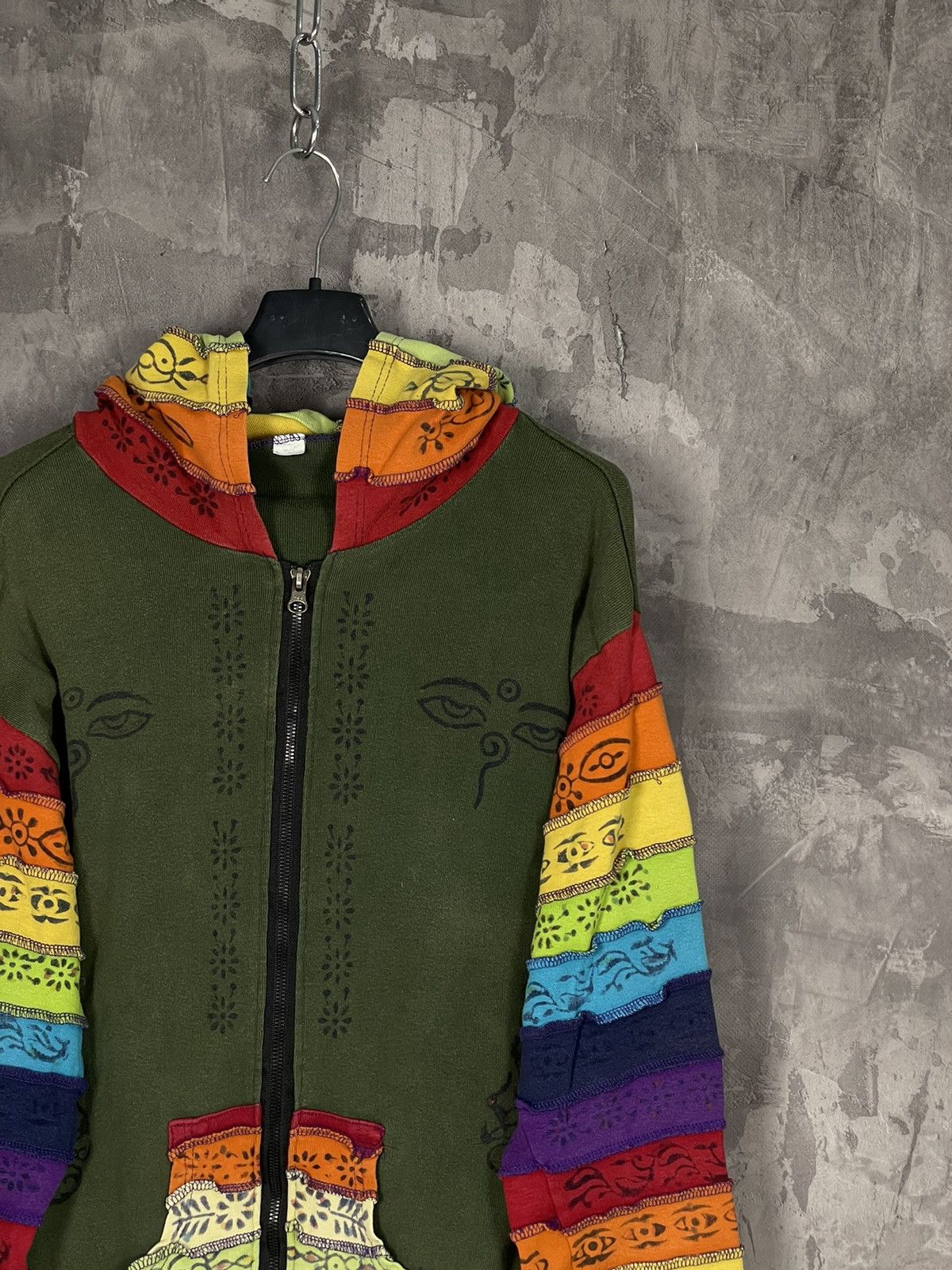 Japanese Brand × Vintage Y2K Nepal Fantasy Zip Up Hoodie Patchwork vintage 90s Size L / US 10 / IT 46 - 4 Thumbnail