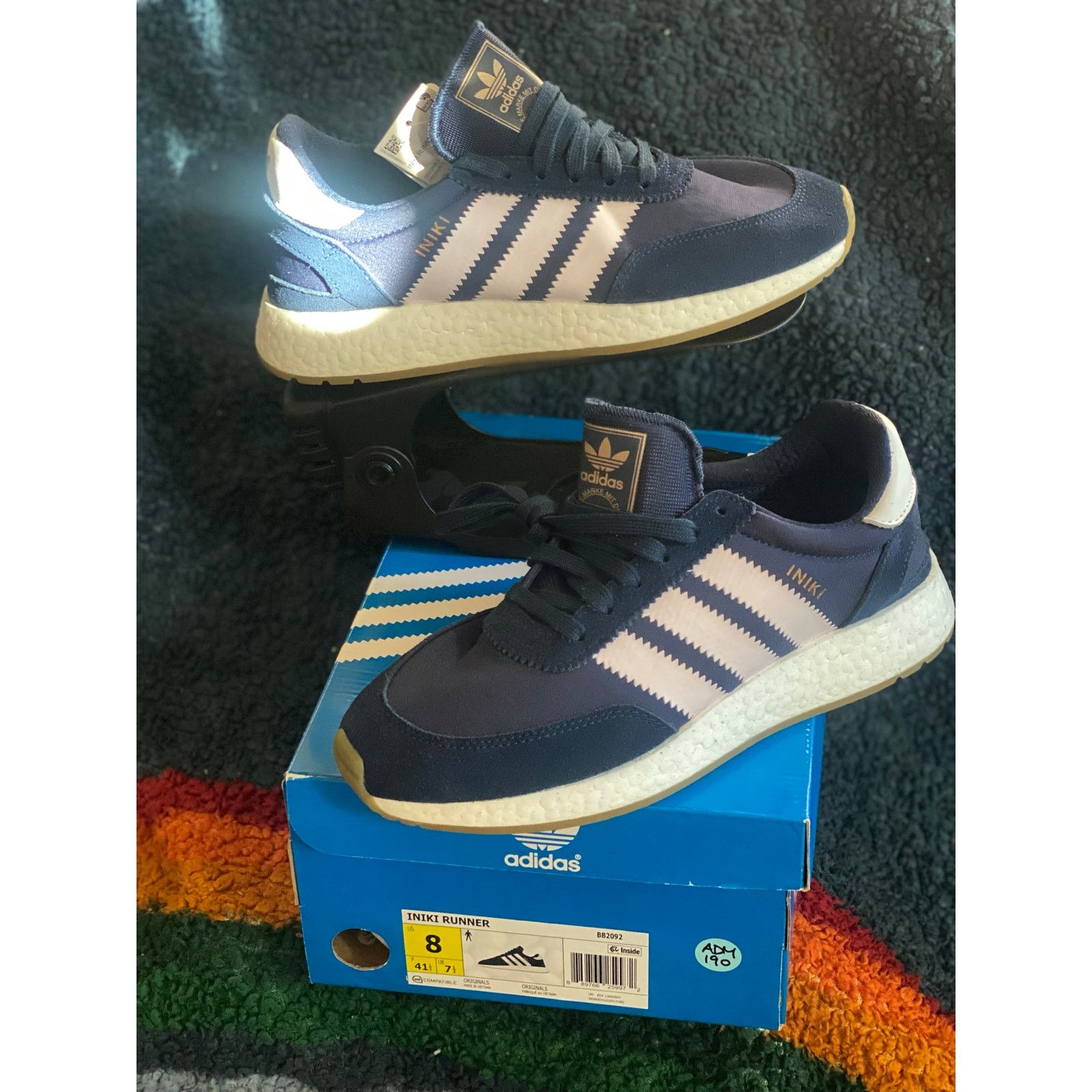 Adidas Adidas Iniki Boost 'Collegiate Navy' m8 w9.5 Size US 8 / EU 41 - 1 Thumbnail
