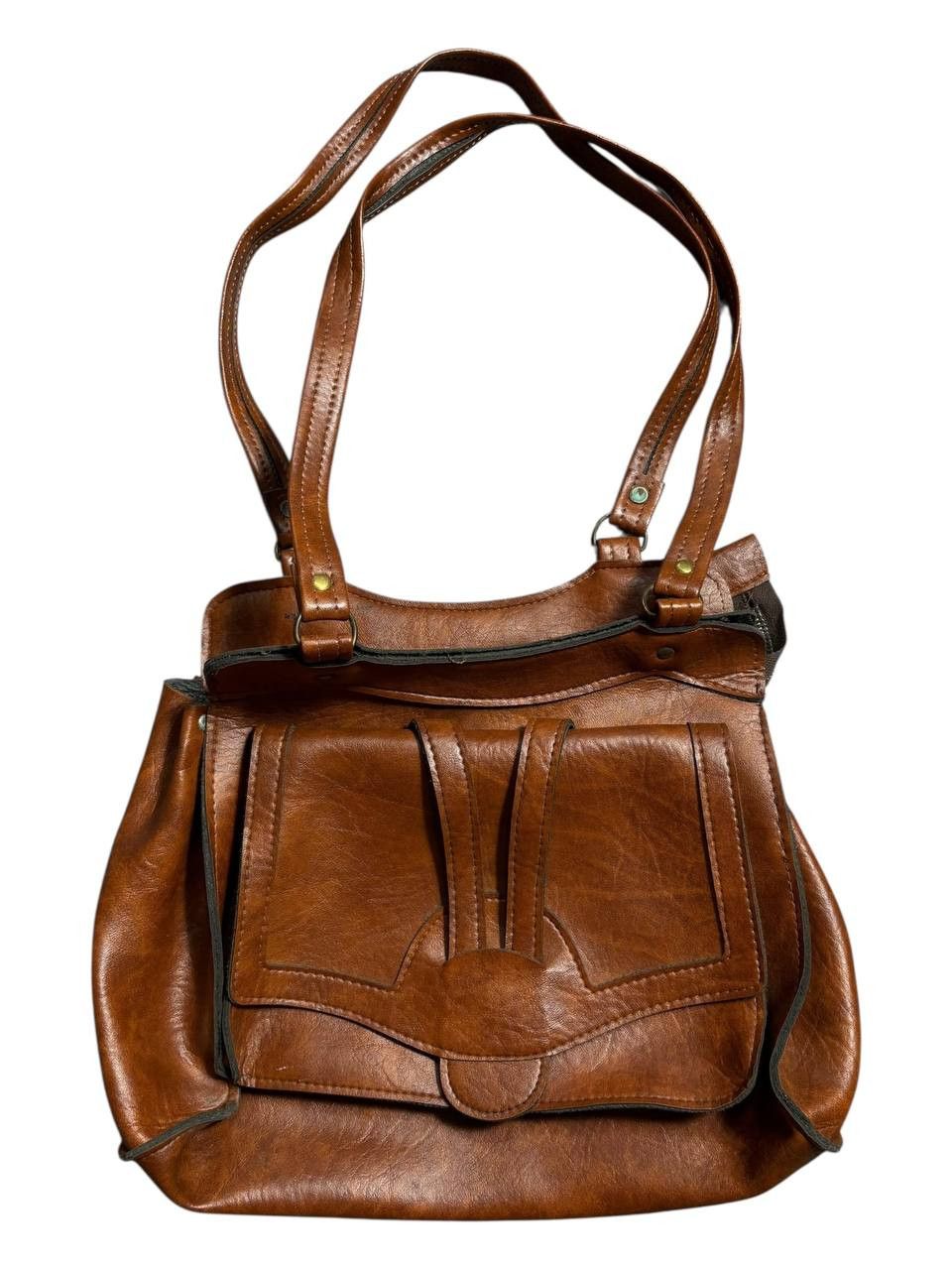 80's Vintage Newey England Leather Authentic Shoulder Bag