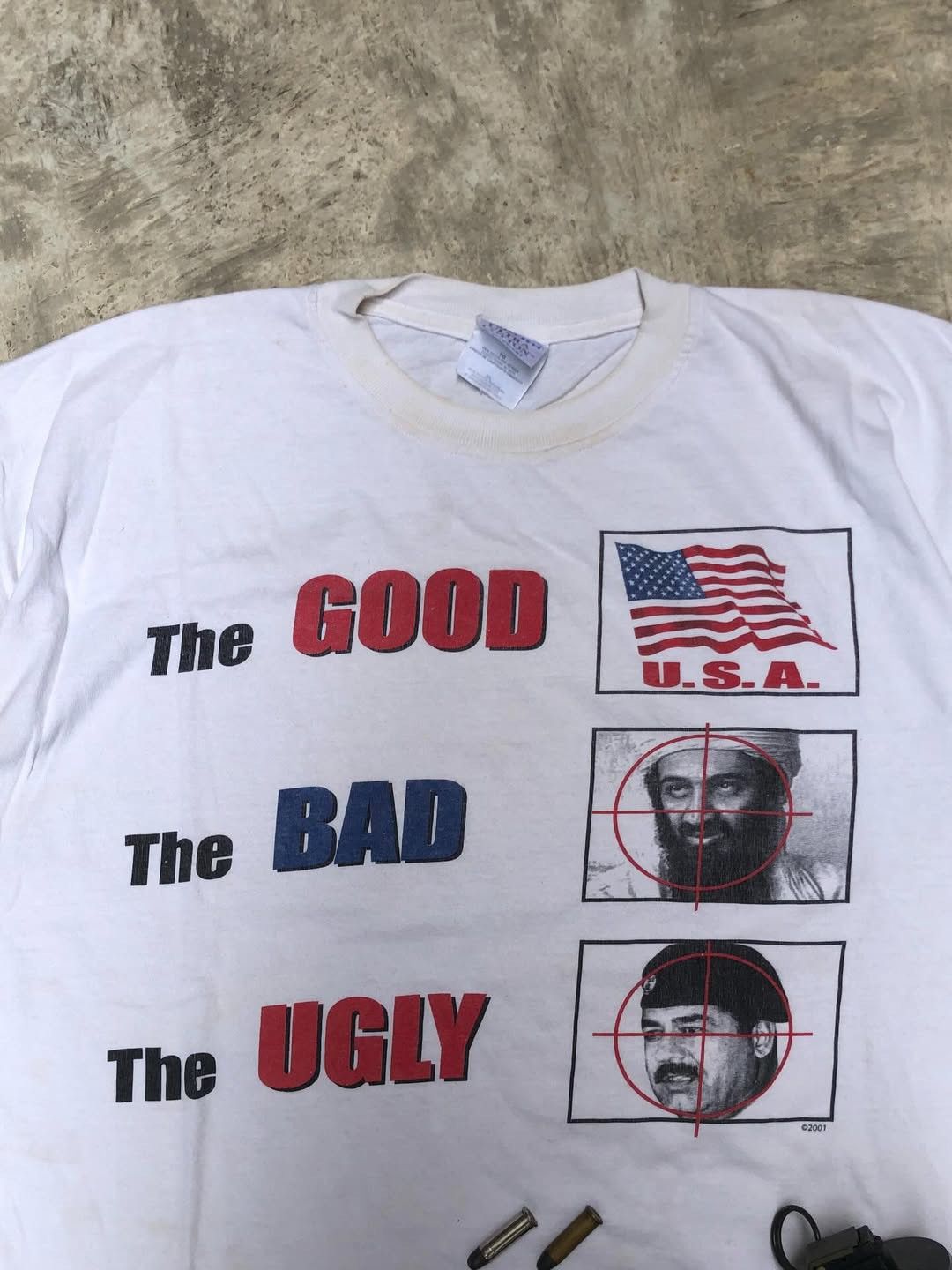 Vintage Rare Osama Bin Laden Target Operation T-Shirt Size US XL / EU 56 / 4 - 4 Thumbnail