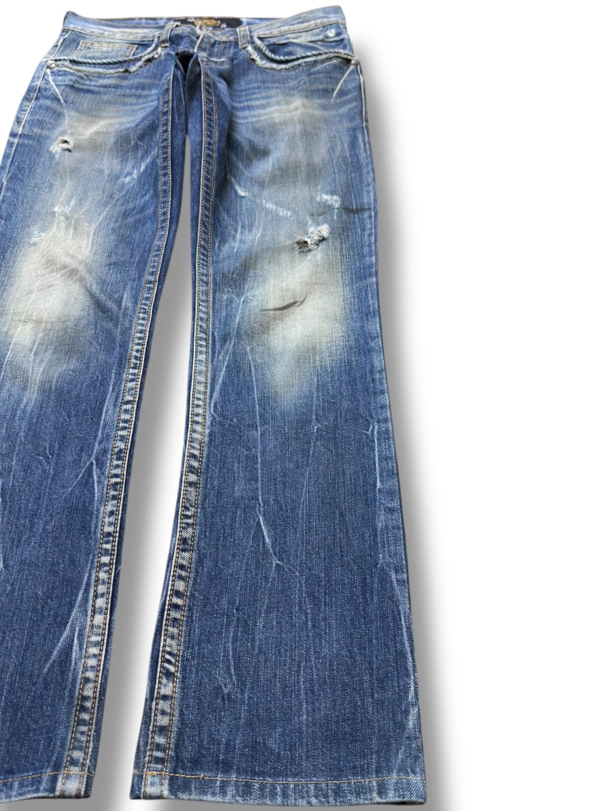 Red Clouds Collective Vintage Cloud 72 Embroidery Faded Whiskers Denim Size US 30 / EU 46 - 4 Thumbnail