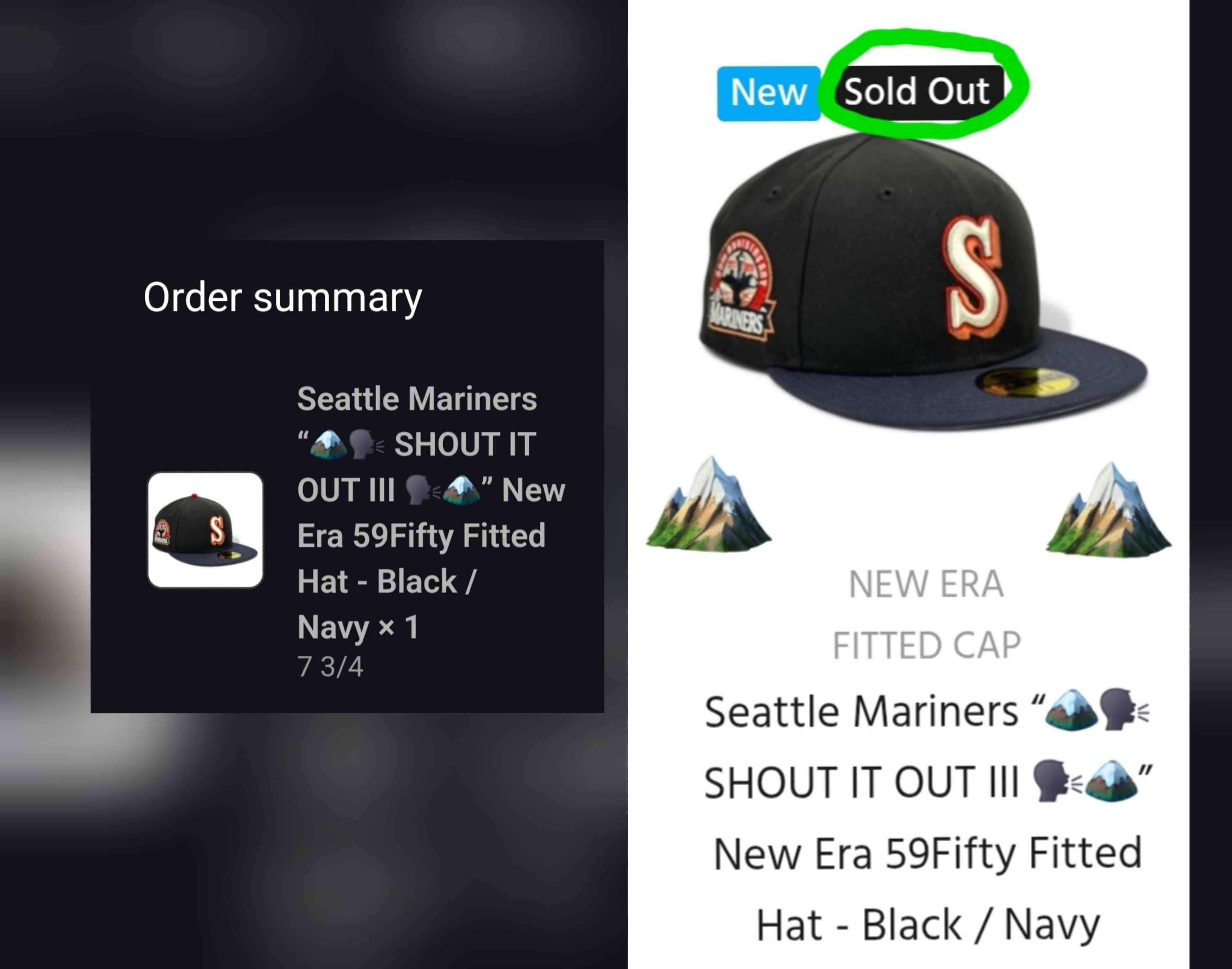 New Era 7 3/4 Procitey Saucy Rushmore Seattle Mariners Not Hat Club Size ONE SIZE - 2 Thumbnail