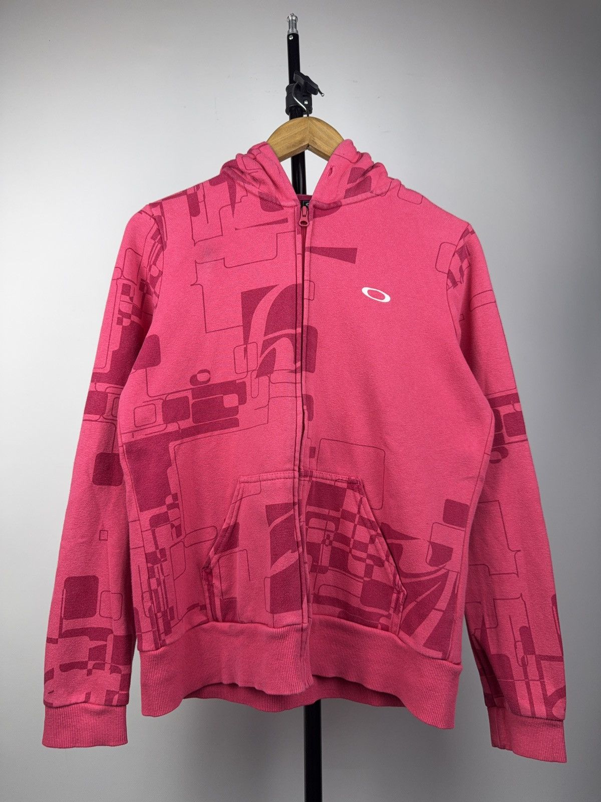 Oakley Y2K 00s Oakley Outdoor Pink Abstract Full Zip Hoodie M Size M / US 6-8 / IT 42-44 - 1 Thumbnail