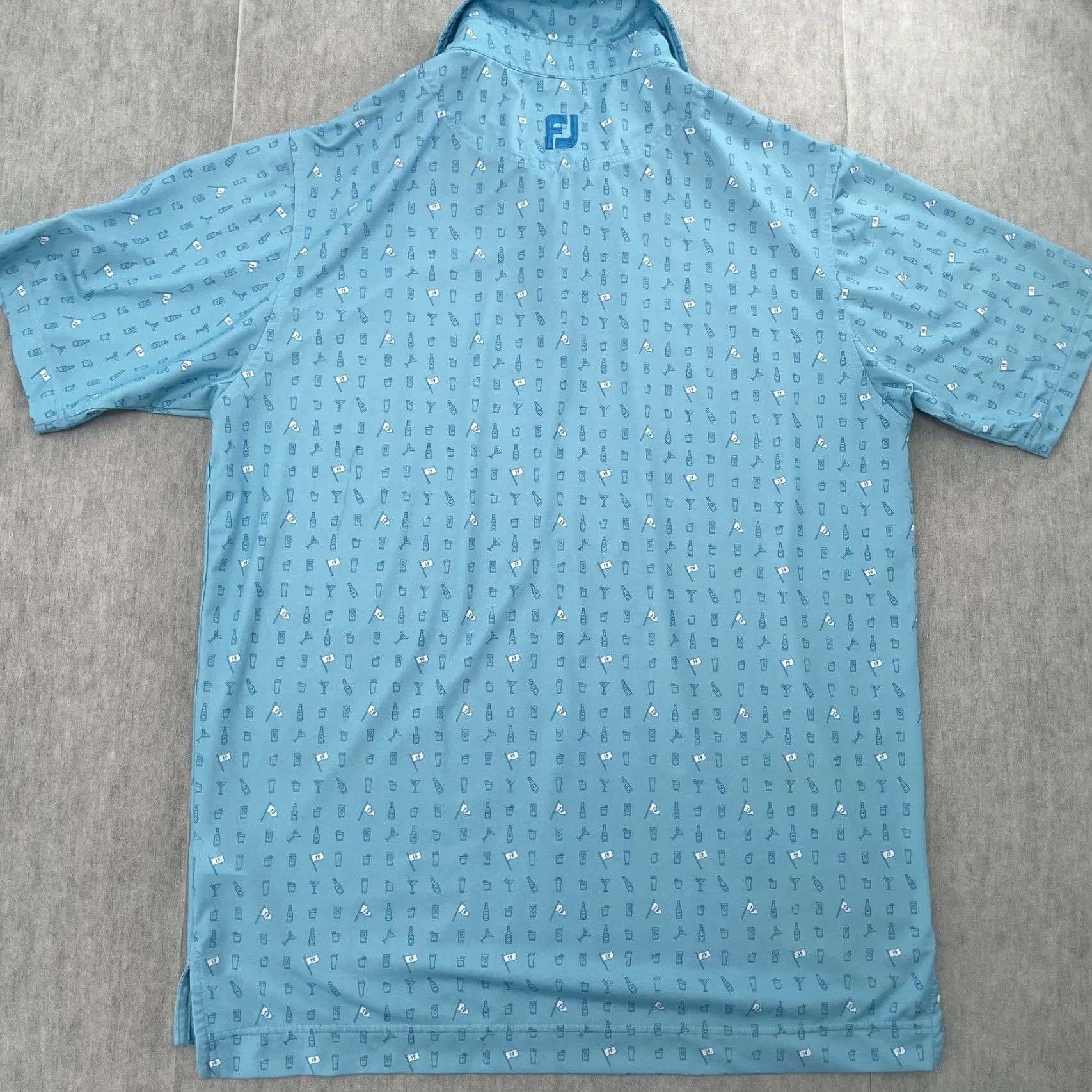 Footjoy FootJoy Polo Shirt Adult Medium Blue Geometric Print Golf Mens M Size US M / EU 48-50 / 2 - 2 Thumbnail