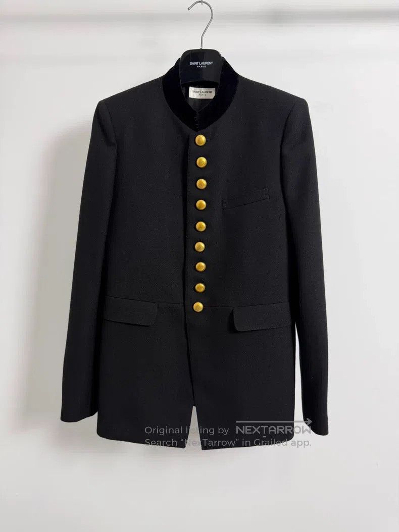 Saint Laurent Paris Saint Laurent Paris Velvet stand collar gold button Zhongs Size US M / EU 48-50 / 2 - 1 Thumbnail