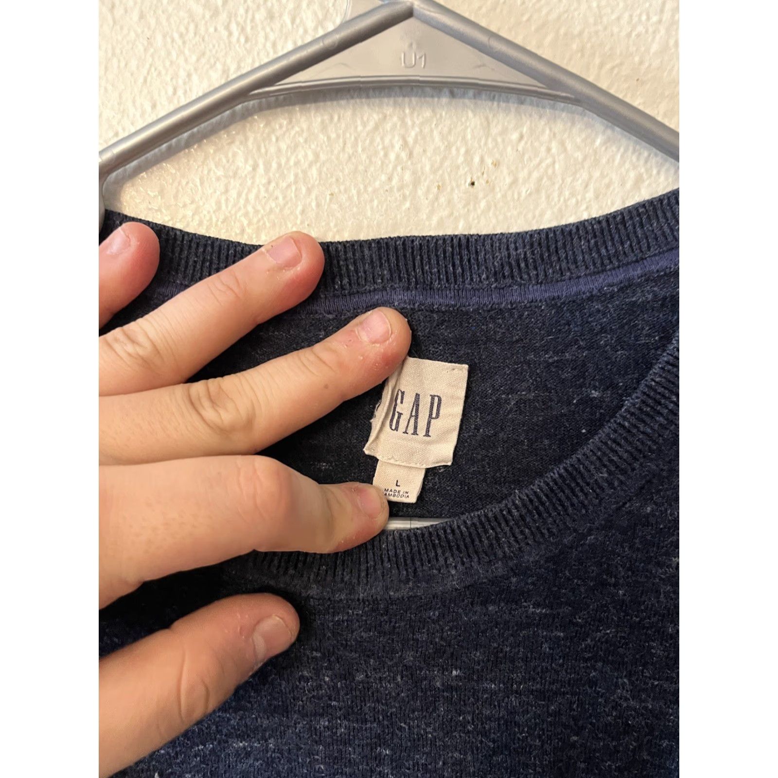 Gap Gap Sweater Men Large Blue Cotton Crew Neck Pullover Casual Sweatshirt Size L Size US L / EU 52-54 / 3 - 3 Thumbnail