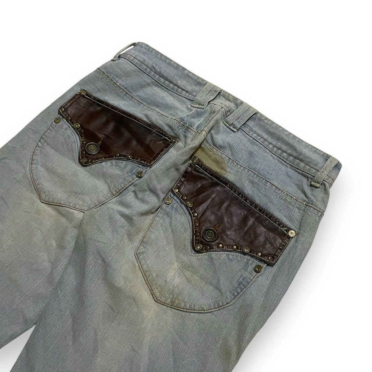 If Six Was Nine JAPANES BRAND INDECENT FLARED DENIM JEANS Size US 30 / EU 46 - 10 Thumbnail