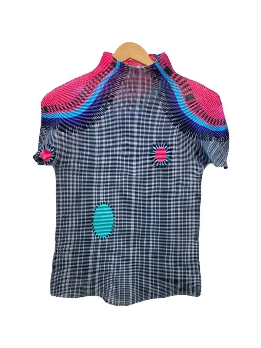 Issey Miyake Pleated Bottle Neck Short Sleeve Top Size S / US 4 / IT 40 - 1 Thumbnail
