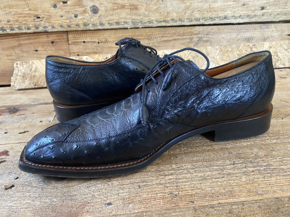 Designer × Mauri × Mezlan Mezlan lace up leather exotic ostrich skin Oxford shoeuk10.5 Size US 11 / EU 44 - 13 Thumbnail
