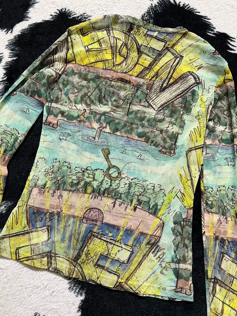 Issey Miyake Graffiti tulle top