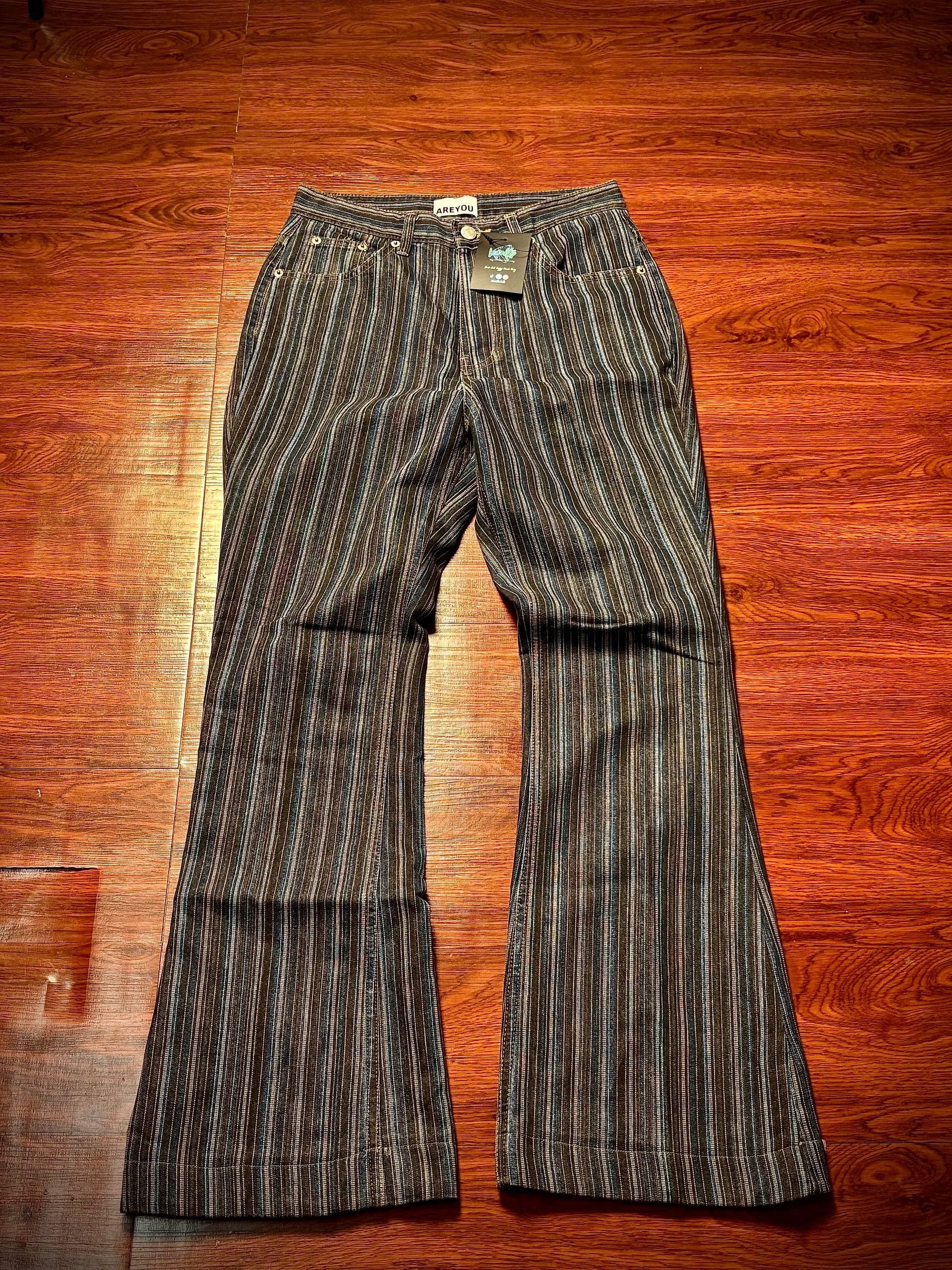Kapital Vintage 00s Hickory Stripe Pants Flat Head Style Denim Jeans Size 28" / US 6 / IT 42 - 1 Thumbnail