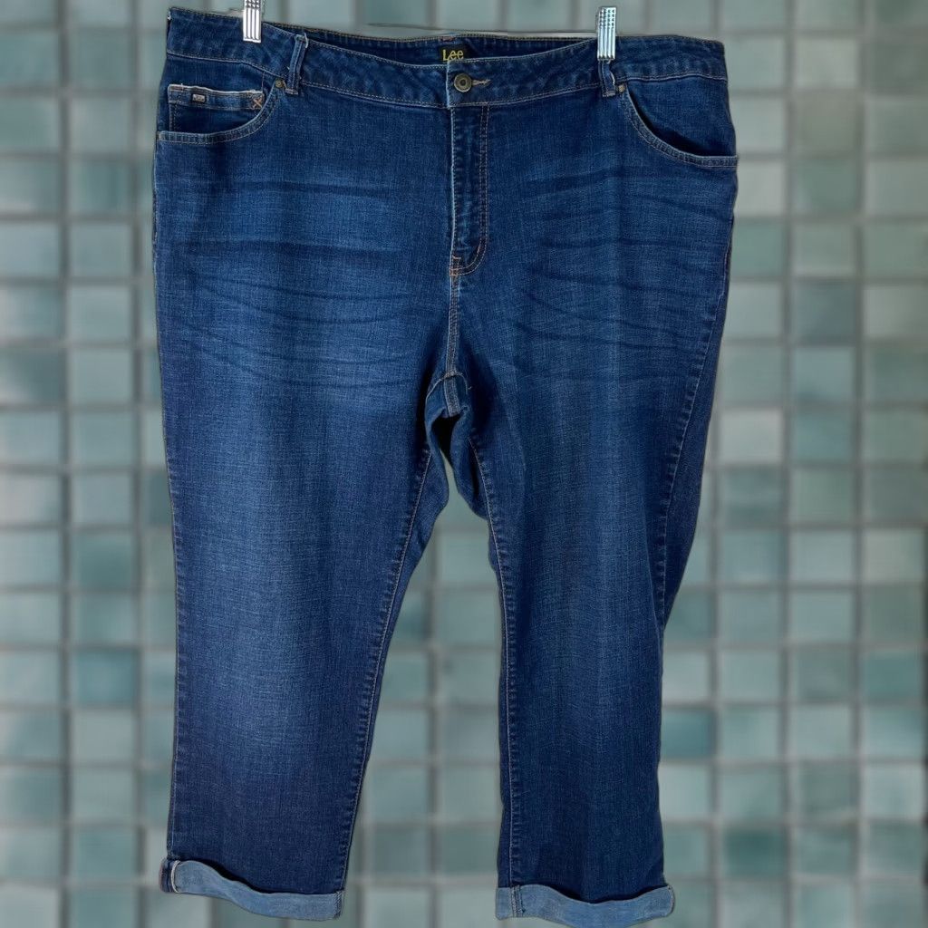 Levi's Levi's Modern Series Womens Mid Rise Cropped Blue Denim Jeans 24W Plus M Size 27 Inseam 5-Pocket Size 42" / US 20 - 1 Thumbnail