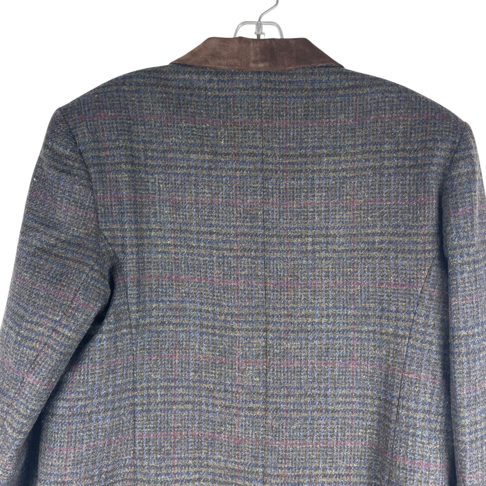 Express Express Suede Collar Wool Plaid Blazer Jacket Suede Size L Size L / US 10 / IT 46 - 7 Thumbnail