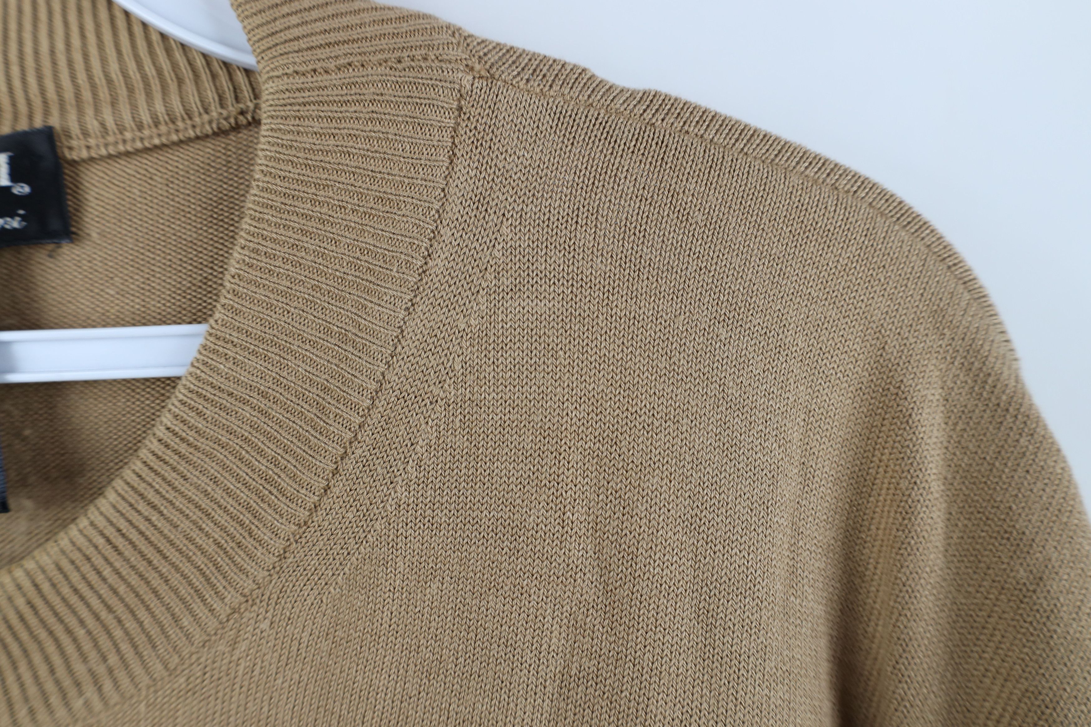 Vintage Vintage 90s Streetwear Blank Short Sleeve Knit Sweater Brown Size US XL / EU 56 / 4 - 5 Thumbnail