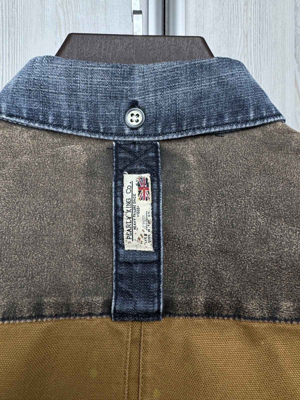 Designer × Japanese Brand Pearly King blue denim brown canvas leather shirt Size US M / EU 48-50 / 2 - 12 Thumbnail