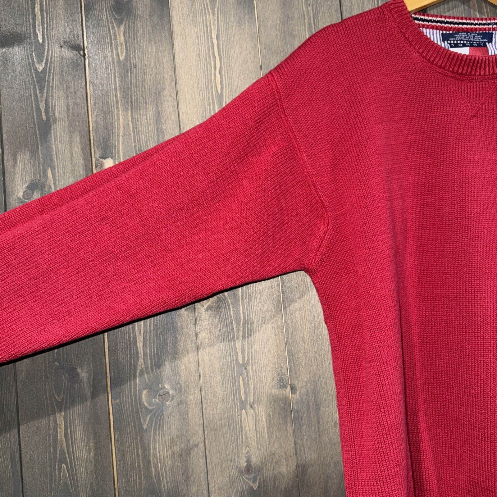 Tommy Hilfiger Vintage 90s Tommy Hilfiger Knit Crew Neck Sweater Mens L Red Size US L / EU 52-54 / 3 - 4 Thumbnail
