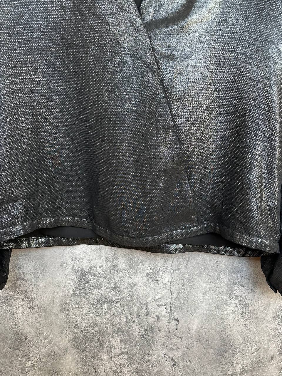 Reiss REISS Maja Metallic Wrap Blouse Shimmer LS Evening Top Size L / US 10 / IT 46 - 8 Thumbnail