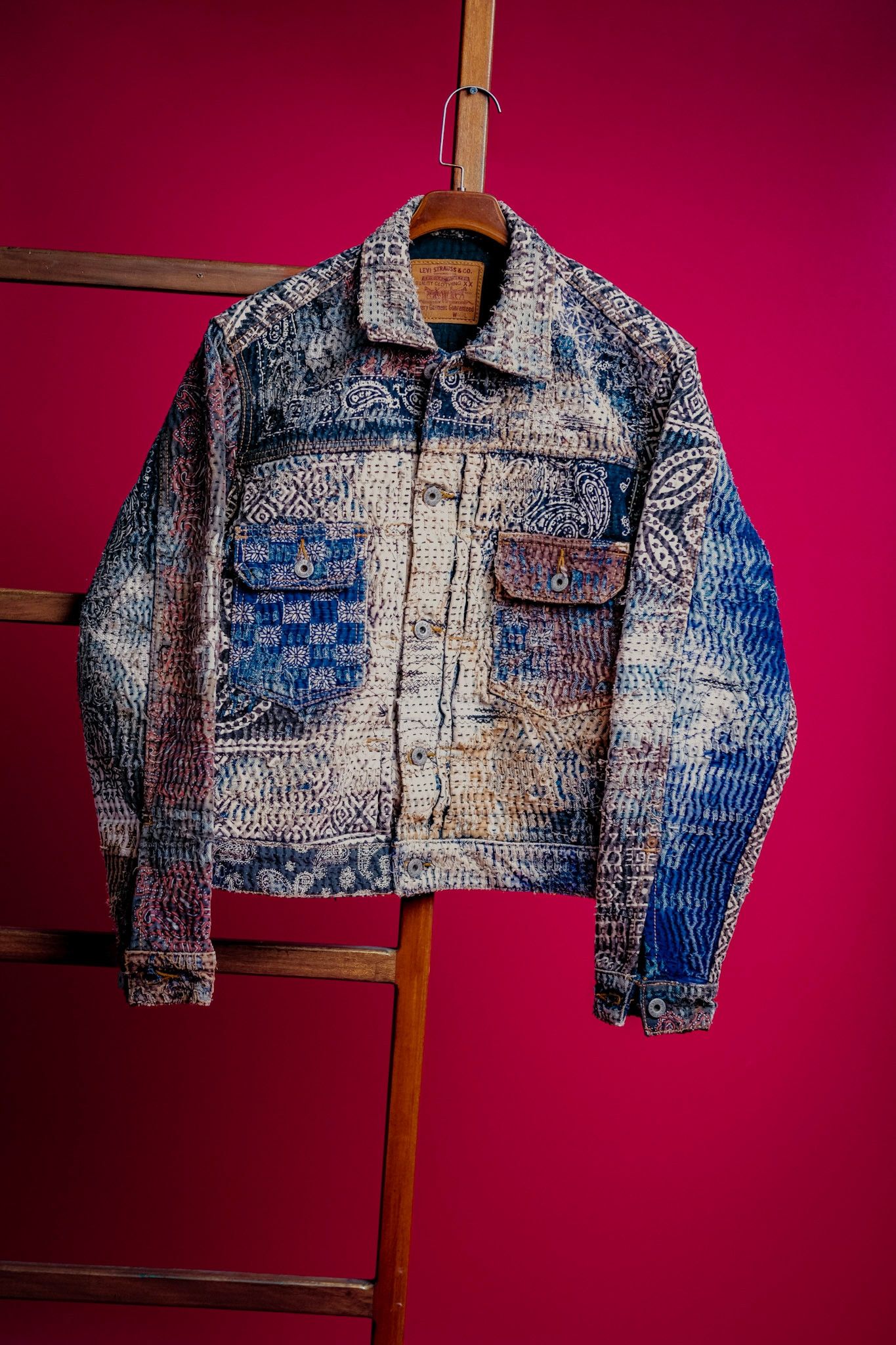 Levi's Jacket Levis 70502xx Selvedge X Sashiko Boro Sorosjacket Size US M / EU 48-50 / 2 - 1 Thumbnail