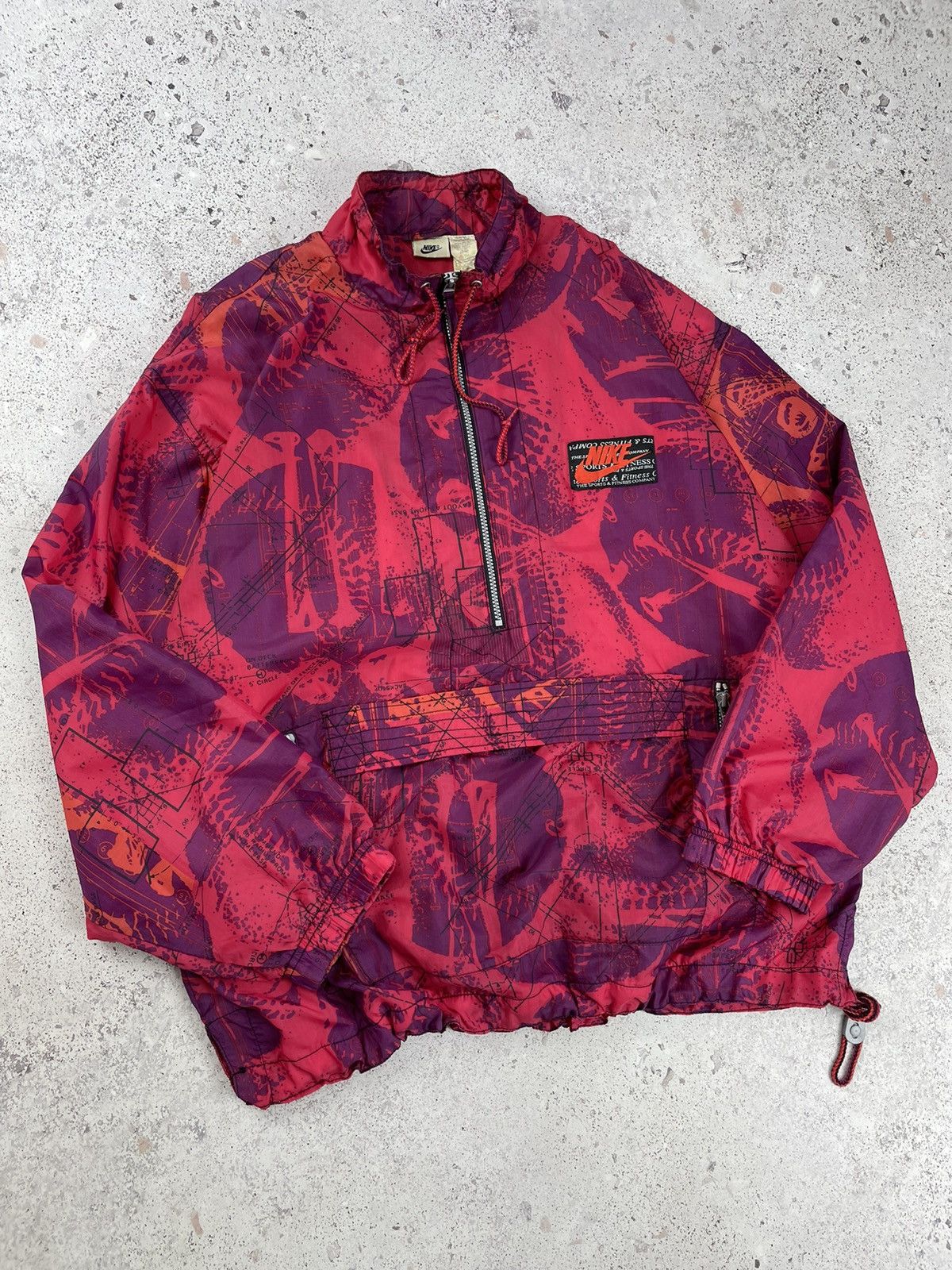 Nike × Vintage Vintage Nike Nylon Zip Anorak Windbreaker Jacket Drill Size US XL / EU 56 / 4 - 2 Thumbnail