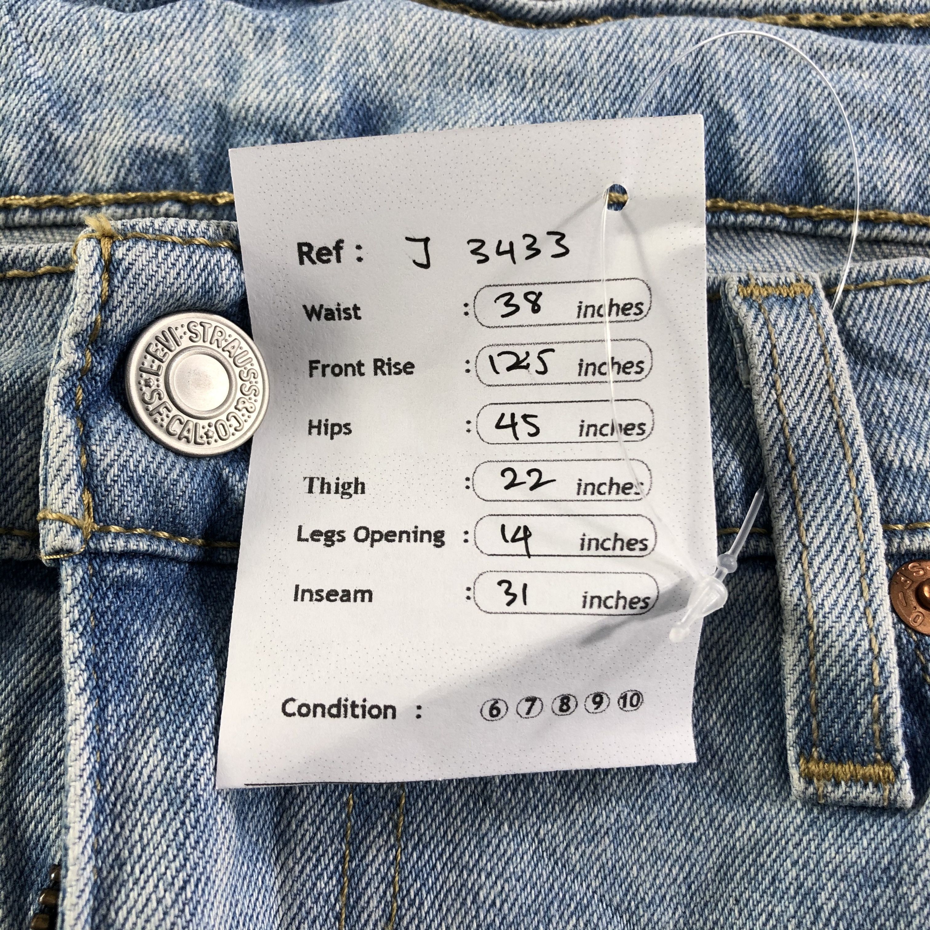 Levi's Vintage Light Wash Levis 510 Jeans-J3433 Size US 38 / EU 54 - 13 Thumbnail