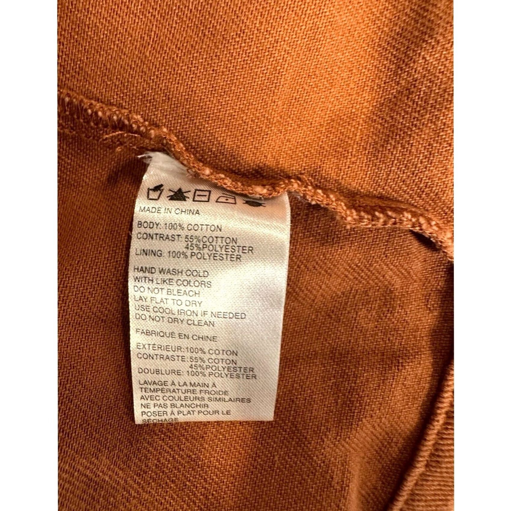 Denime Paper Crane Jacket Womens Medium Brown Sherpa Collared Hooded Denim Short Coat Casual Mens? Womens Size M / US 6-8 / IT 42-44 - 6 Thumbnail
