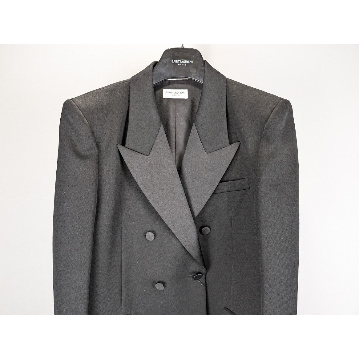 Saint Laurent Paris o1rshd1 Grain De Poudre De Laine Evening Jacket in Noir Size US L / EU 52-54 / 3 - 8 Thumbnail