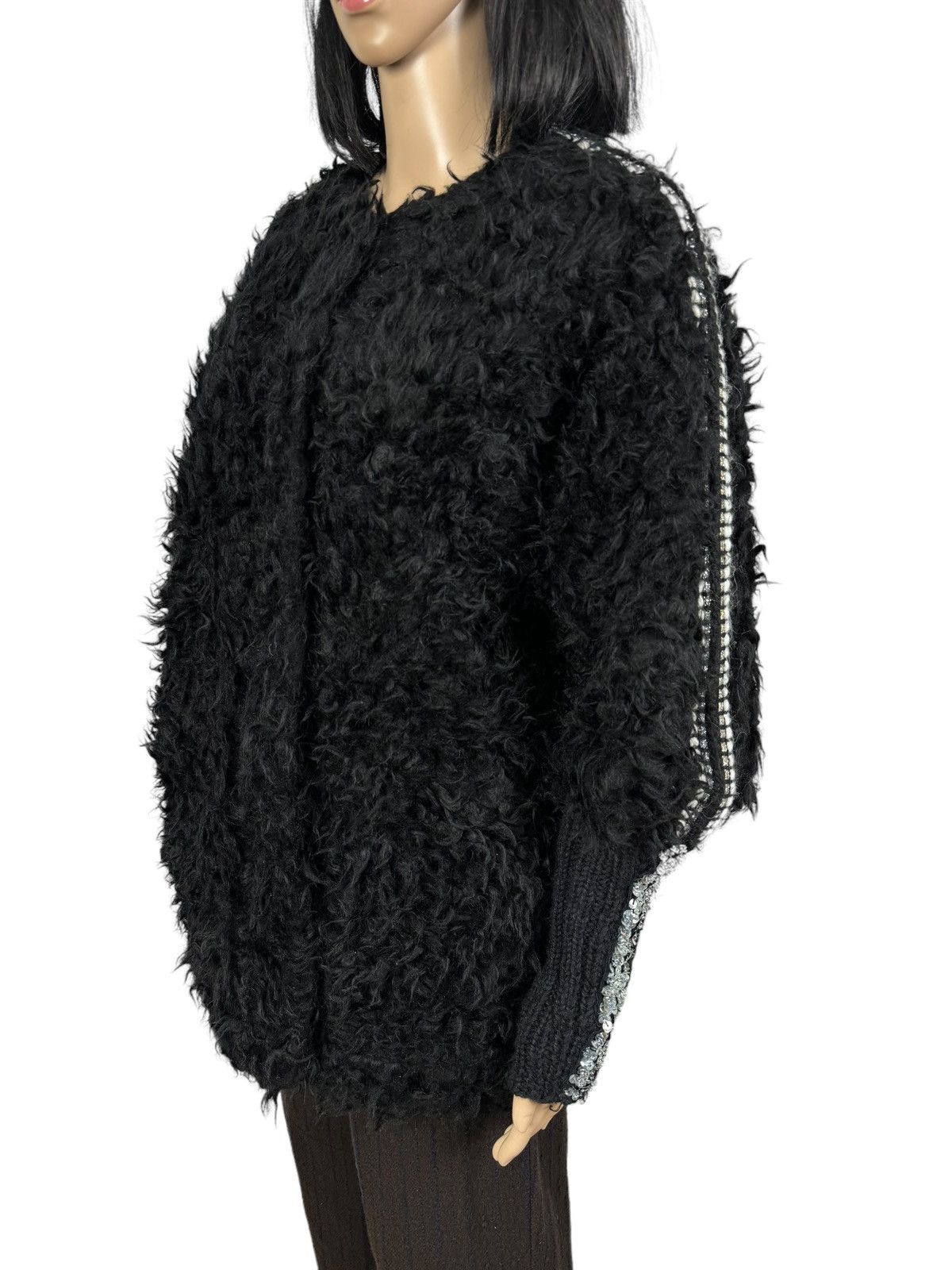 Designer Maria Grazia Severi Faux Fur Coat Sequin Decorated size 42 Size M / US 6-8 / IT 42-44 - 9 Thumbnail