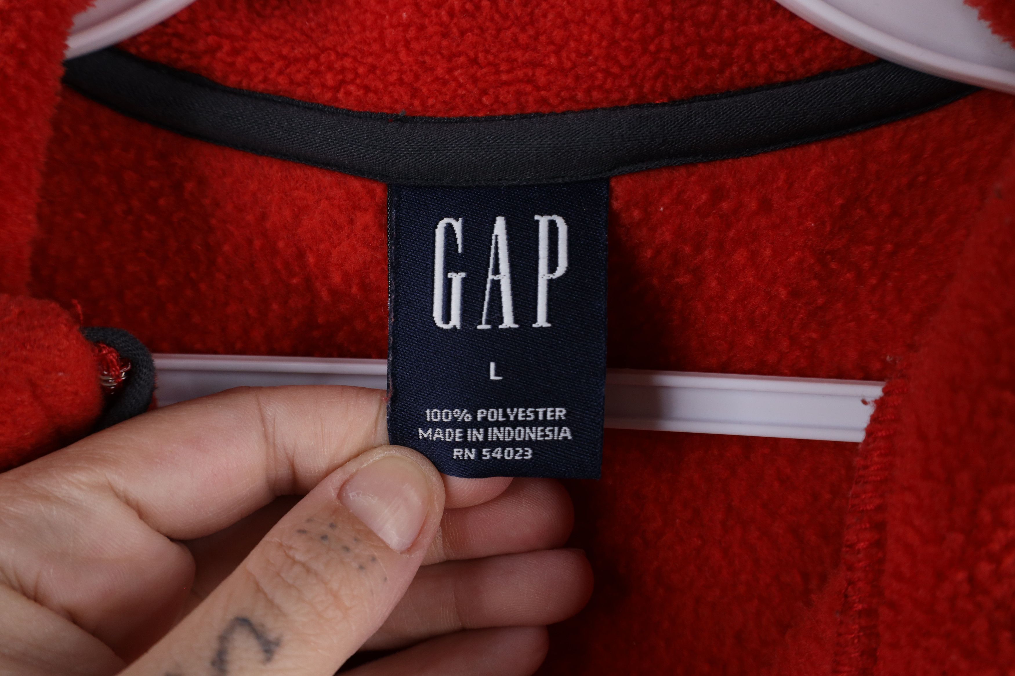 Gap × Vintage Vintage 90s Gap Heavyweight Block Half Zip Fleece Sweater Size US L / EU 52-54 / 3 - 7 Thumbnail