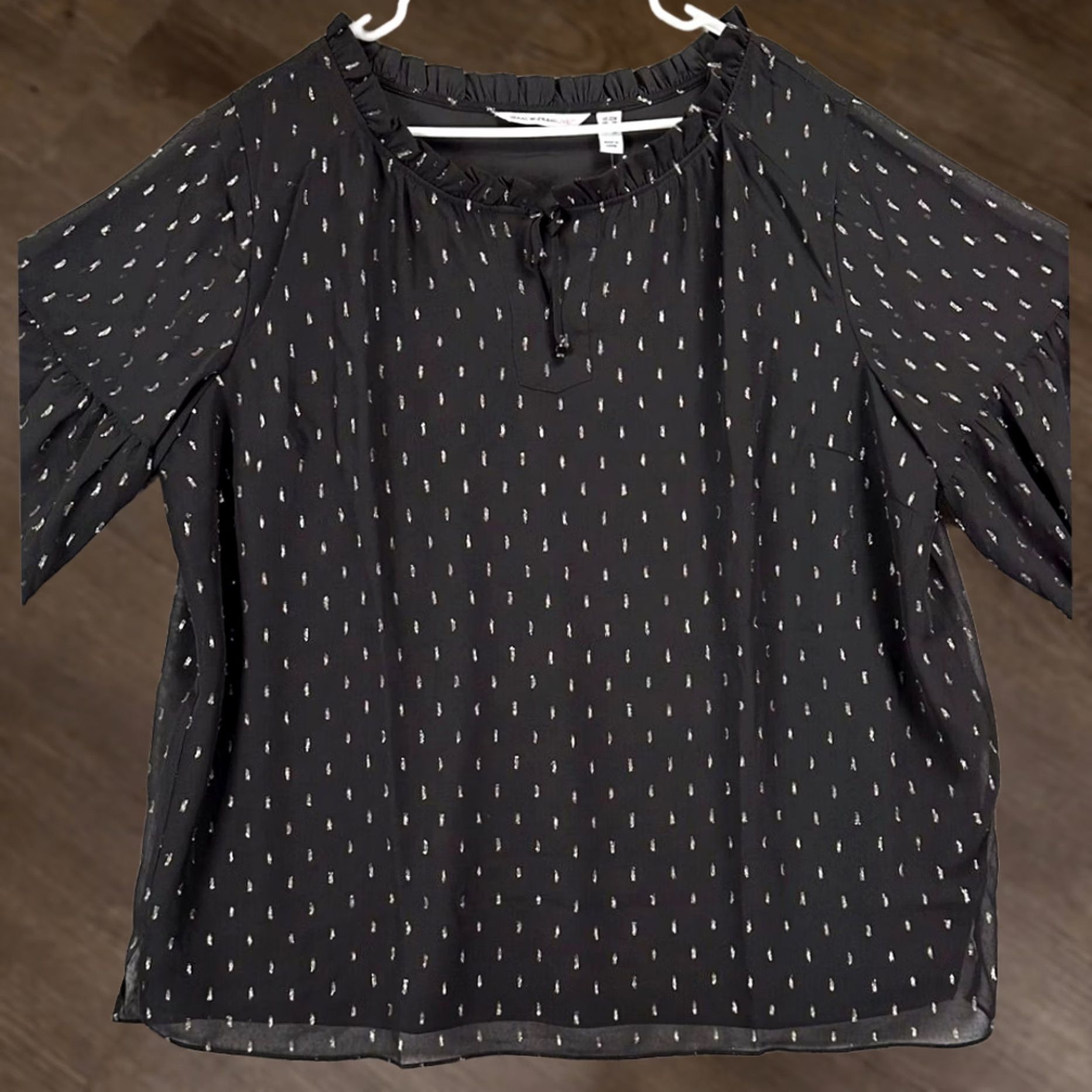 Isaac Mizrahi VINTAGE? No — Isaac Mizrahi Live Shirt Womens 22W Plus Black Geometric Long Sleeve Blouse NEW Size 3XL / US 20-22 - 1 Thumbnail