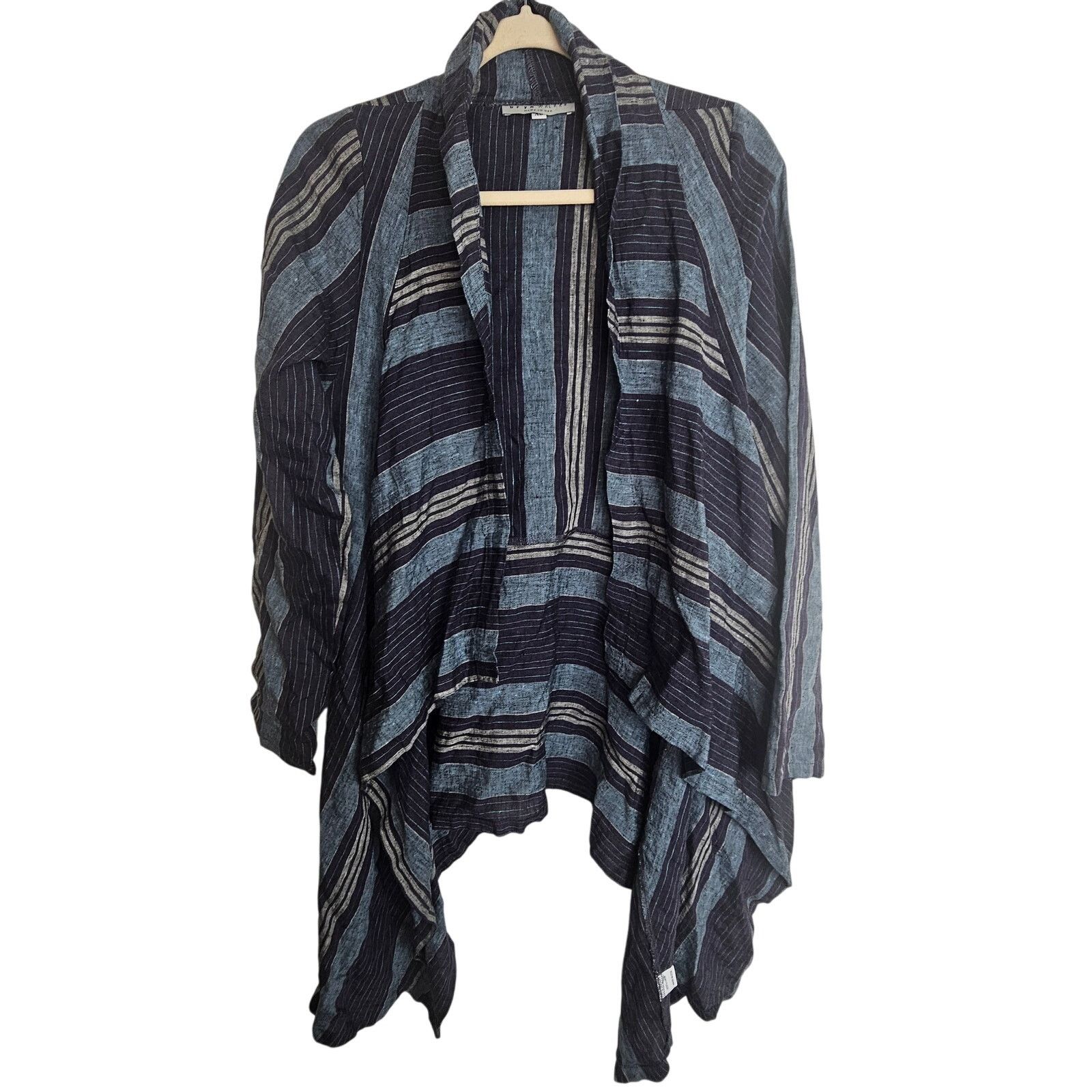 Bryn Walker Bryn Walker Womens Striped Linen Kai Jacket Sz XS Lagenlook Size XS / US 0-2 / IT 36-38 - 1 Thumbnail