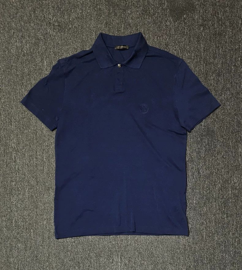 Versace Versace Blue Short Sleeve Polo Shirt-yf Size US S / EU 44-46 / 1 - 1 Thumbnail
